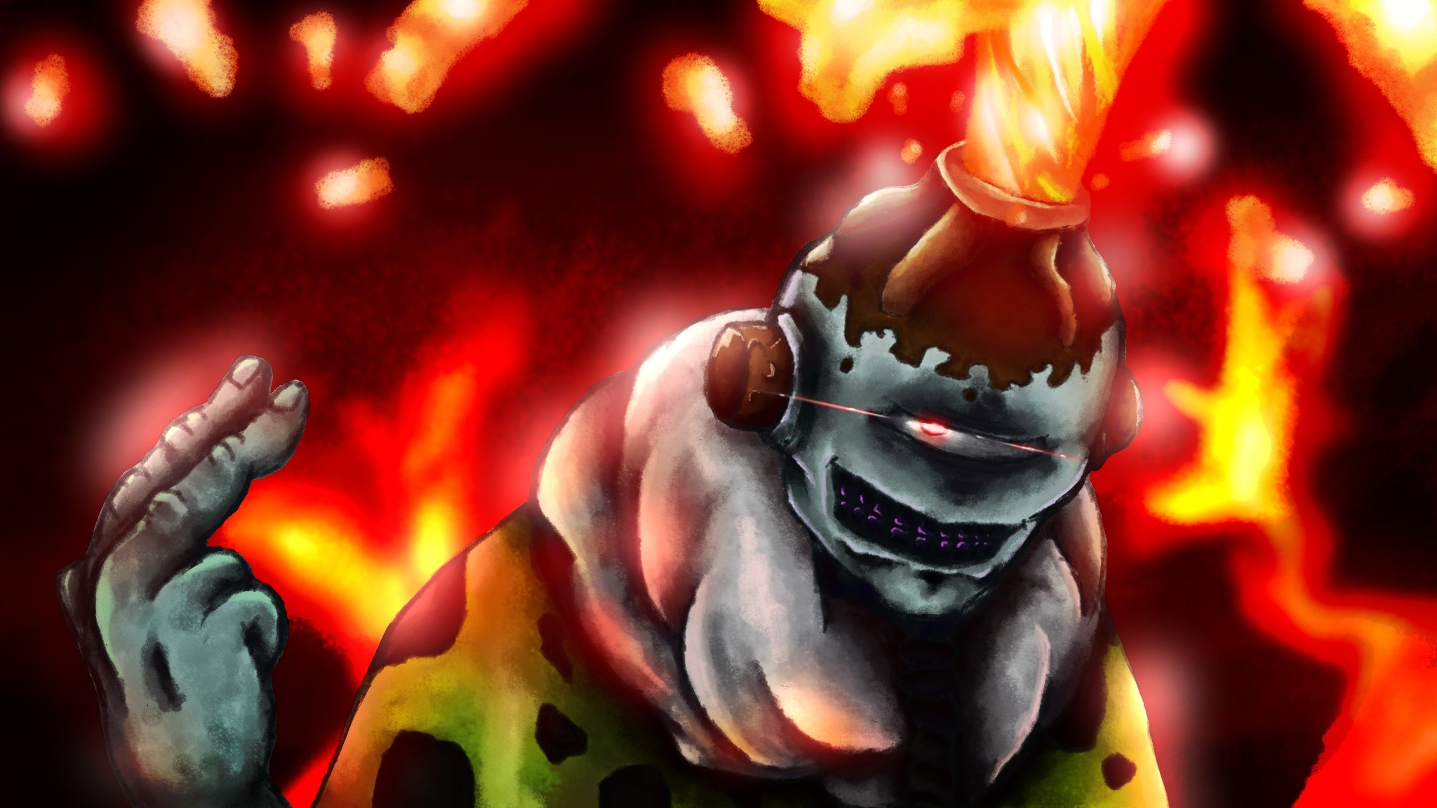 Jogo from Jujutsu Kaisen with fire HD Wallpaper