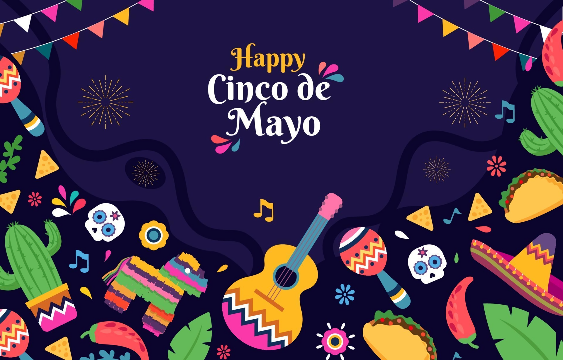 Happy Cinco de Mayo Celebration Illustration HD Wallpaper