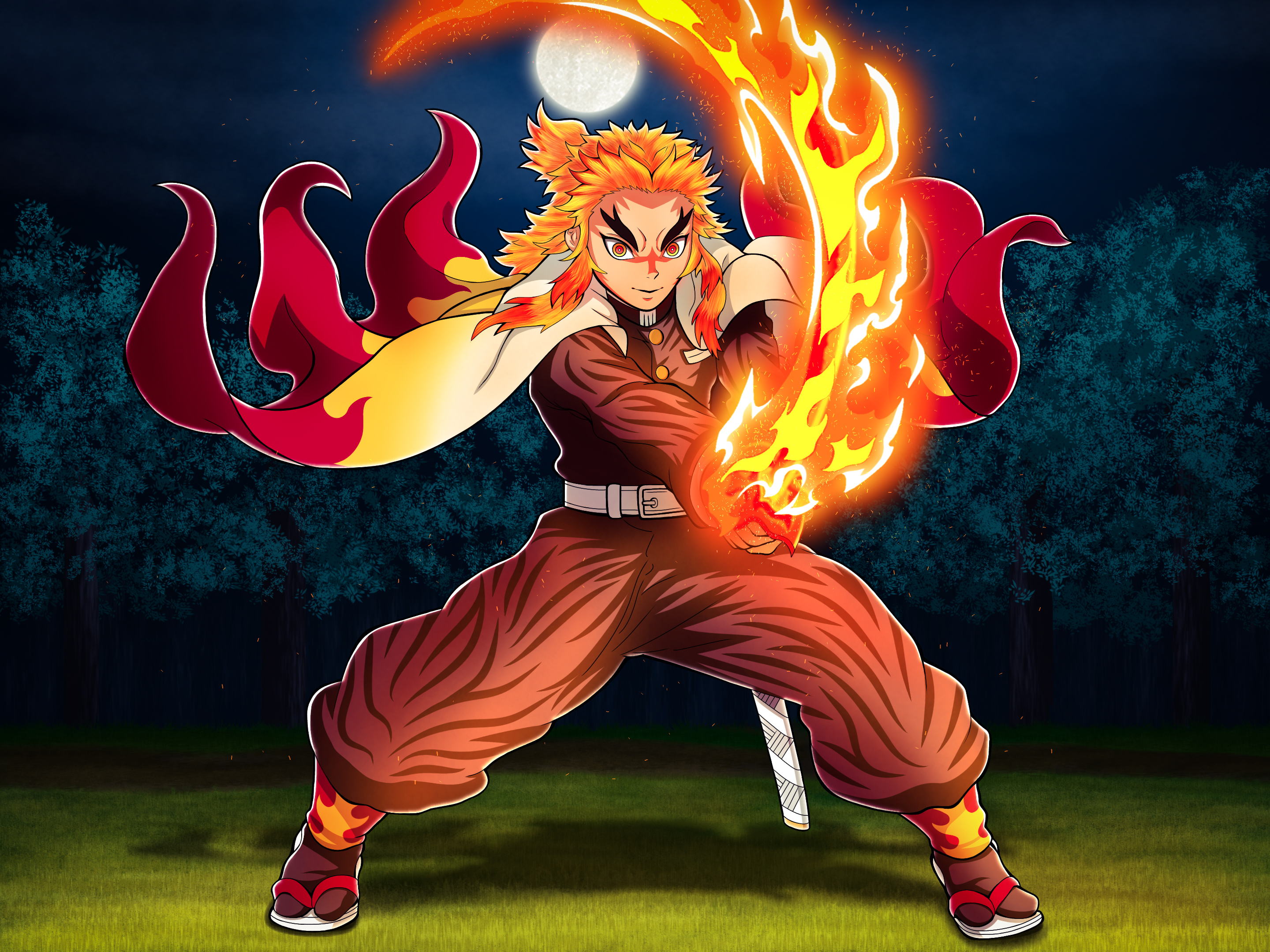 Kyojuro Rengoku from Demon Slayer: Kimetsu No Yaiba HD Wallpaper