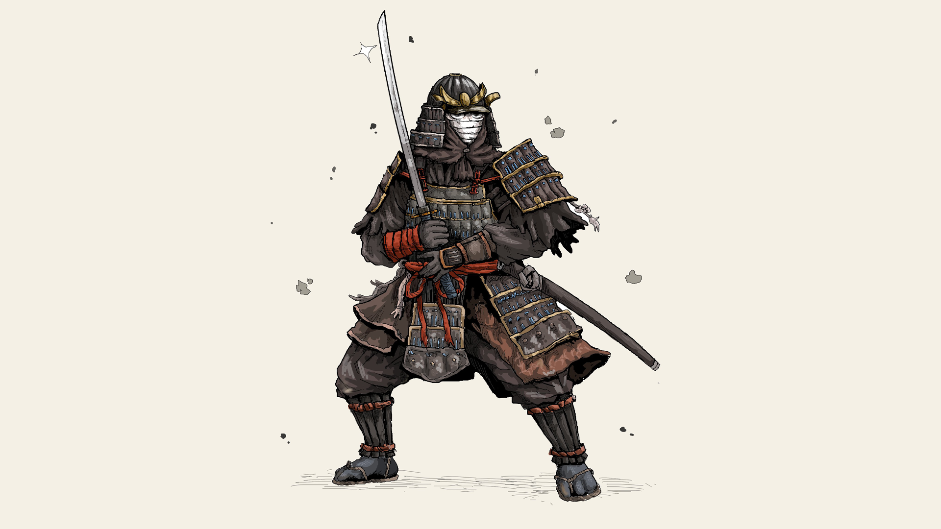 Samurai warrior with katana from Elden Ring HD Wallpaper
