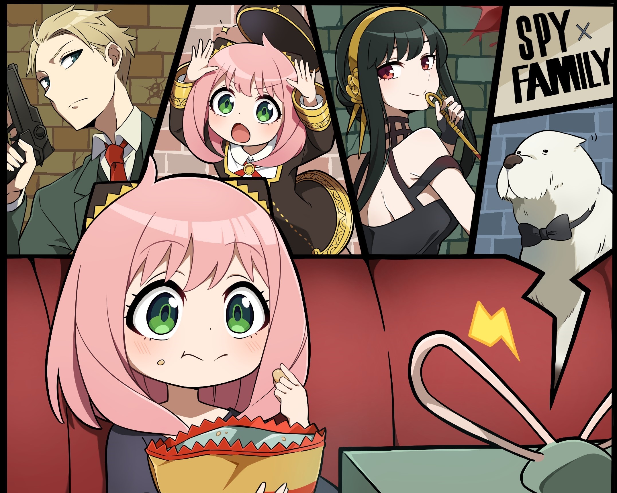 Spy X Family characters and Bond HD Wallpaper