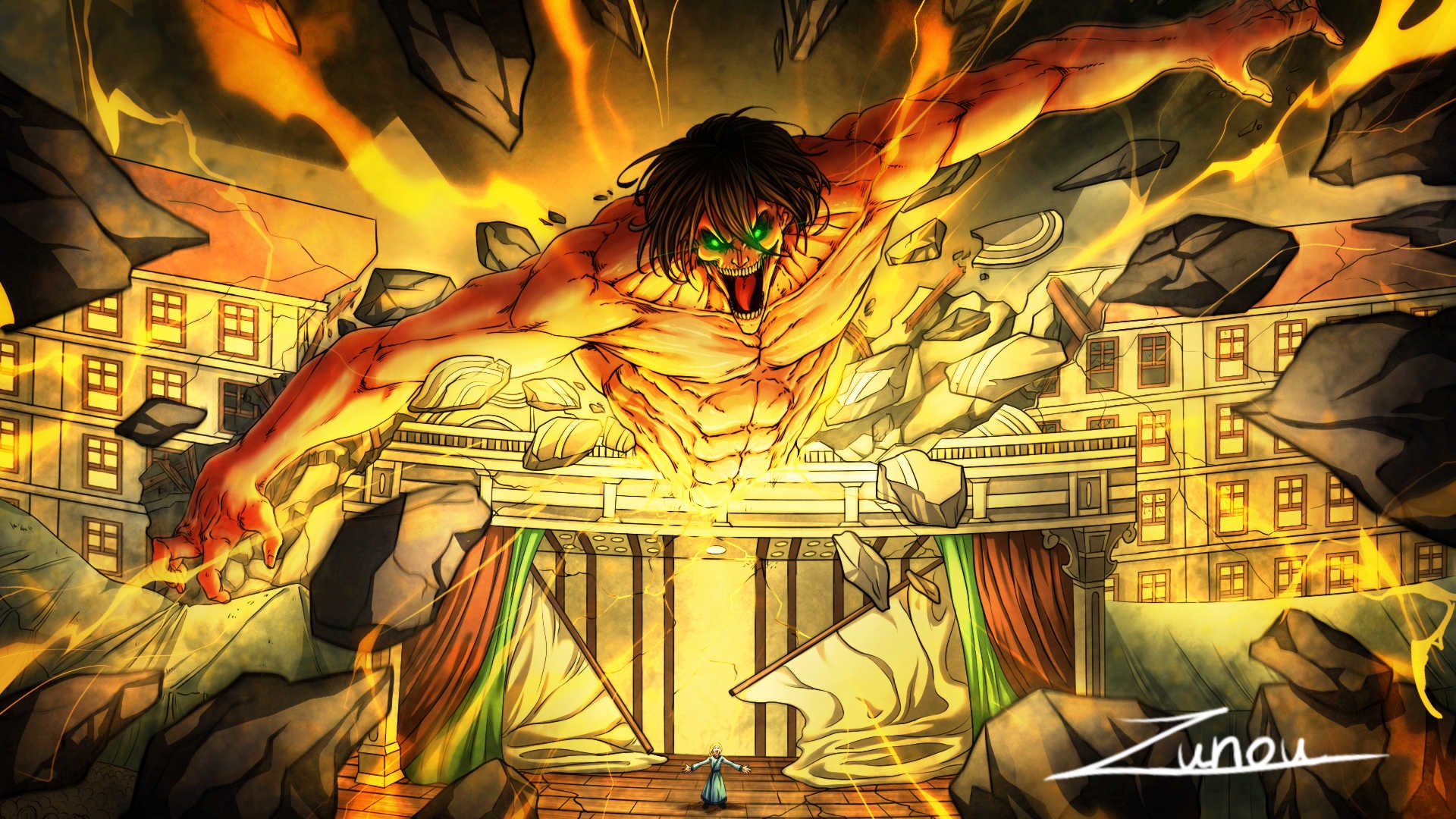 Eren Yeager's Founding Titan from Attack on Titan HD Wallpaper