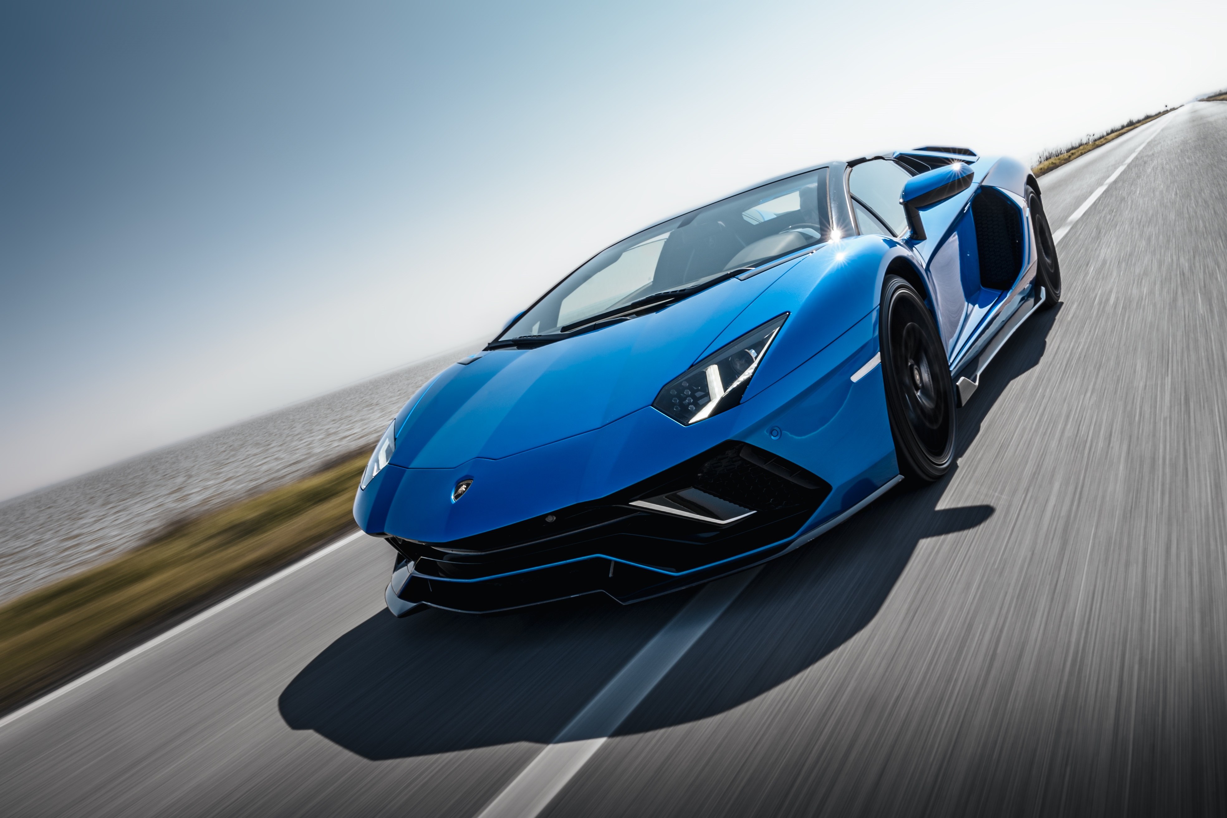 Blue Lamborghini Aventador LP 780-4 Ultimae 4K HD Wallpaper