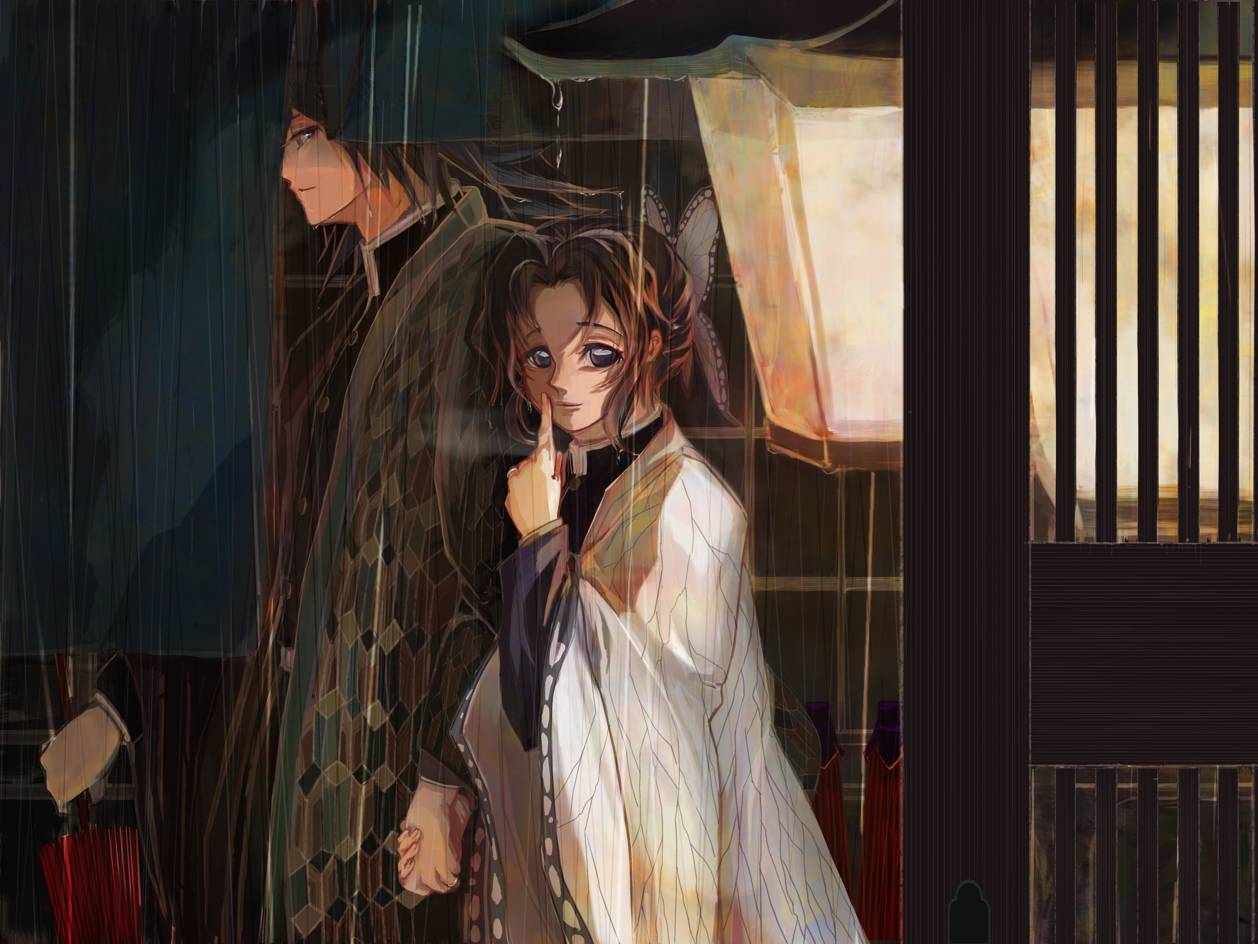 Shinobu Kochou and Giyuu Tomioka from Demon Slayer 4K HD Wallpaper
