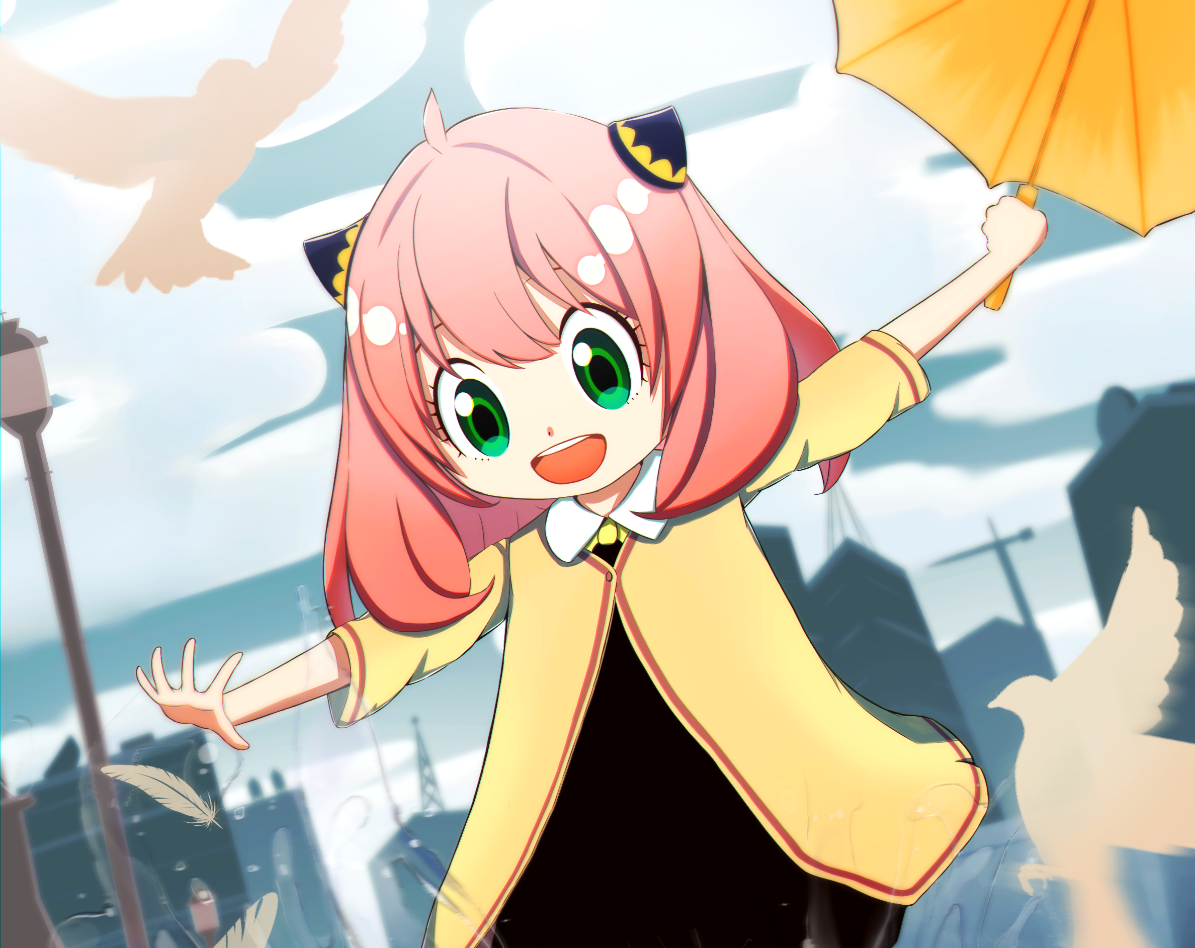 Anya Forger from Spy X Family with umbrella HD Wallpaper