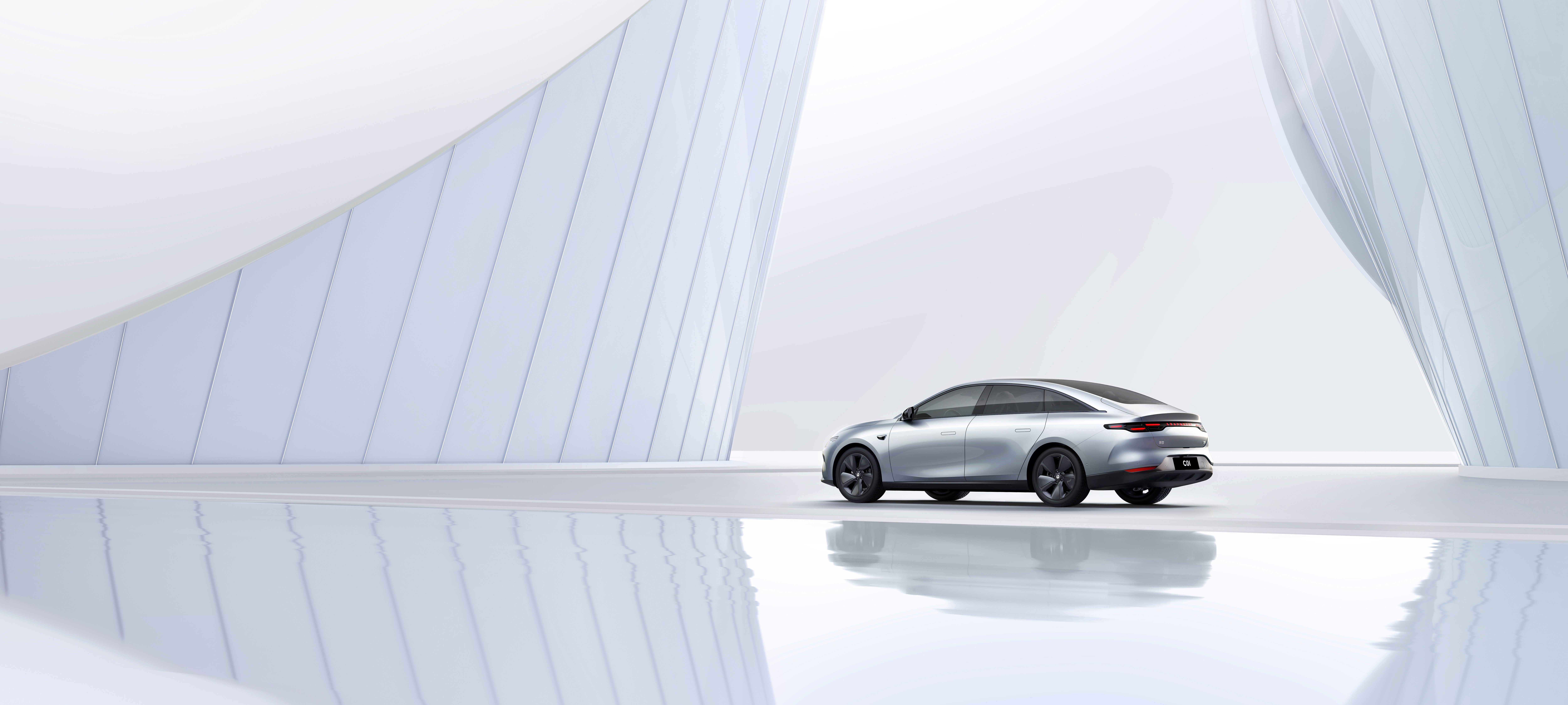 Leap C01 car in futuristic setting HD Wallpaper