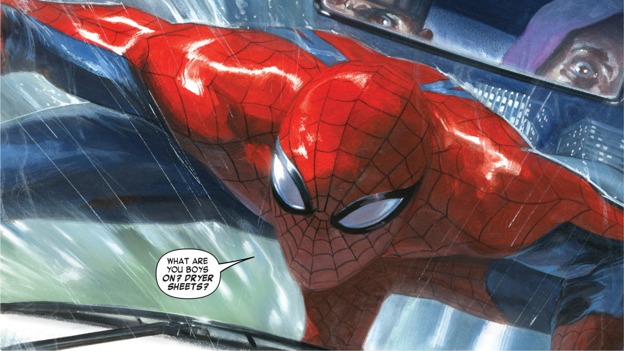 Spider-Man in the Rain HD Wallpaper