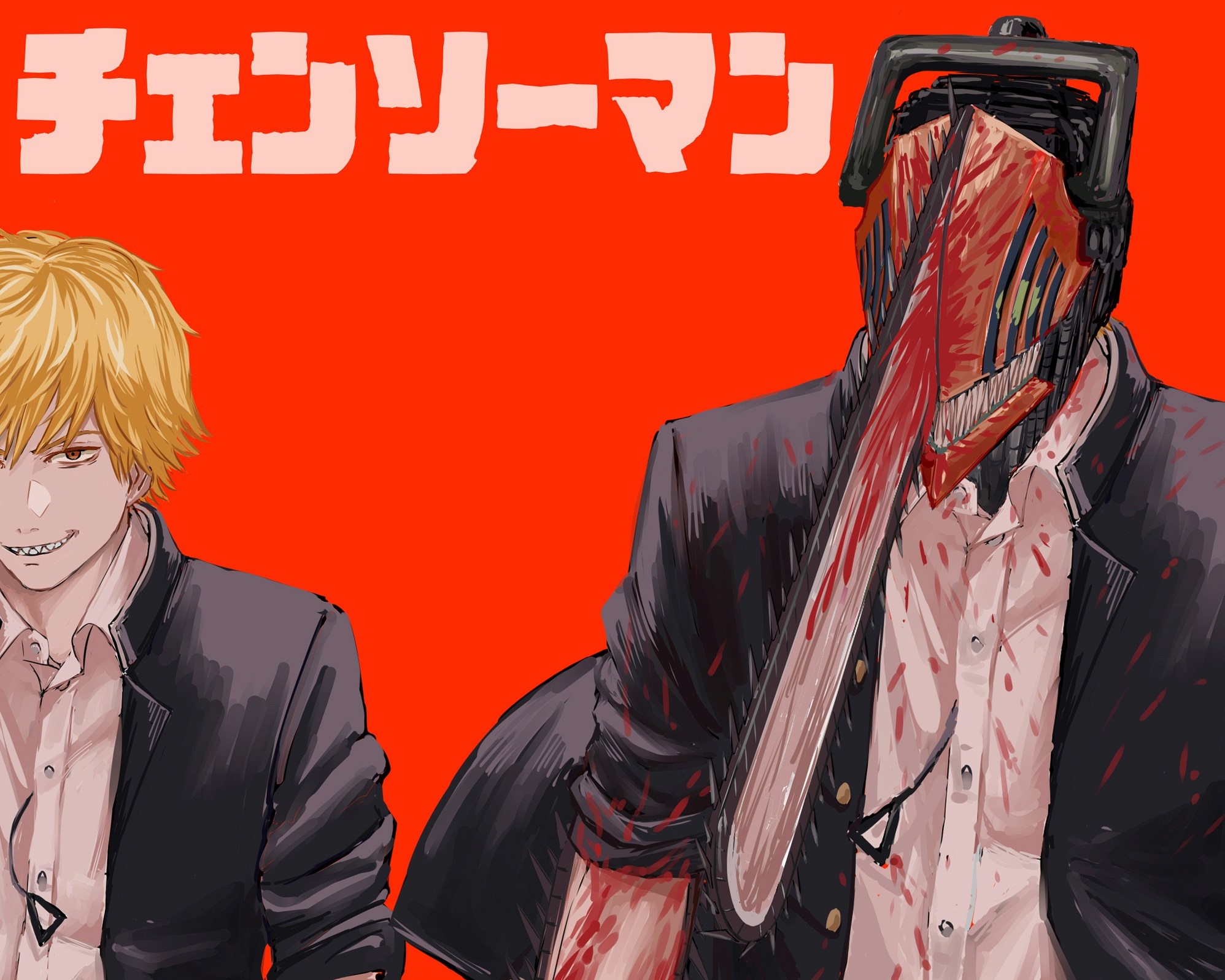 Denji and Chainsaw Man from Chainsaw Man HD Wallpaper