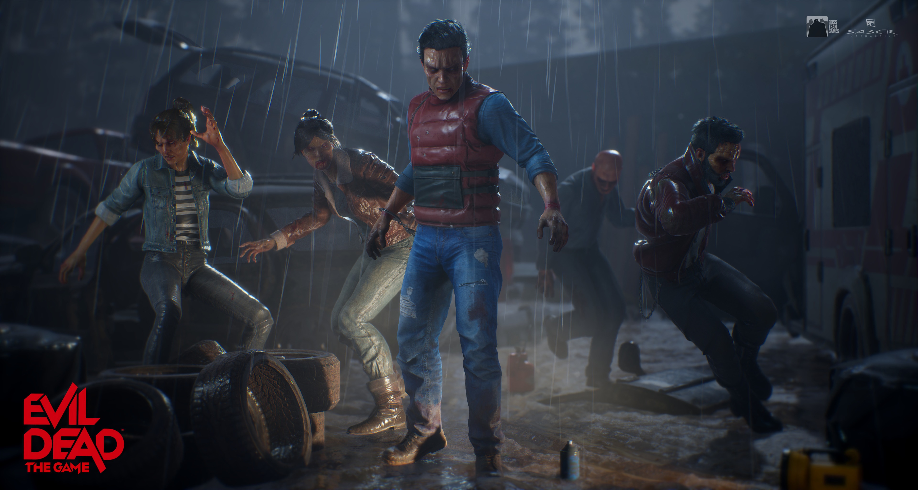 Evil Dead: The Game characters in rain HD Wallpaper