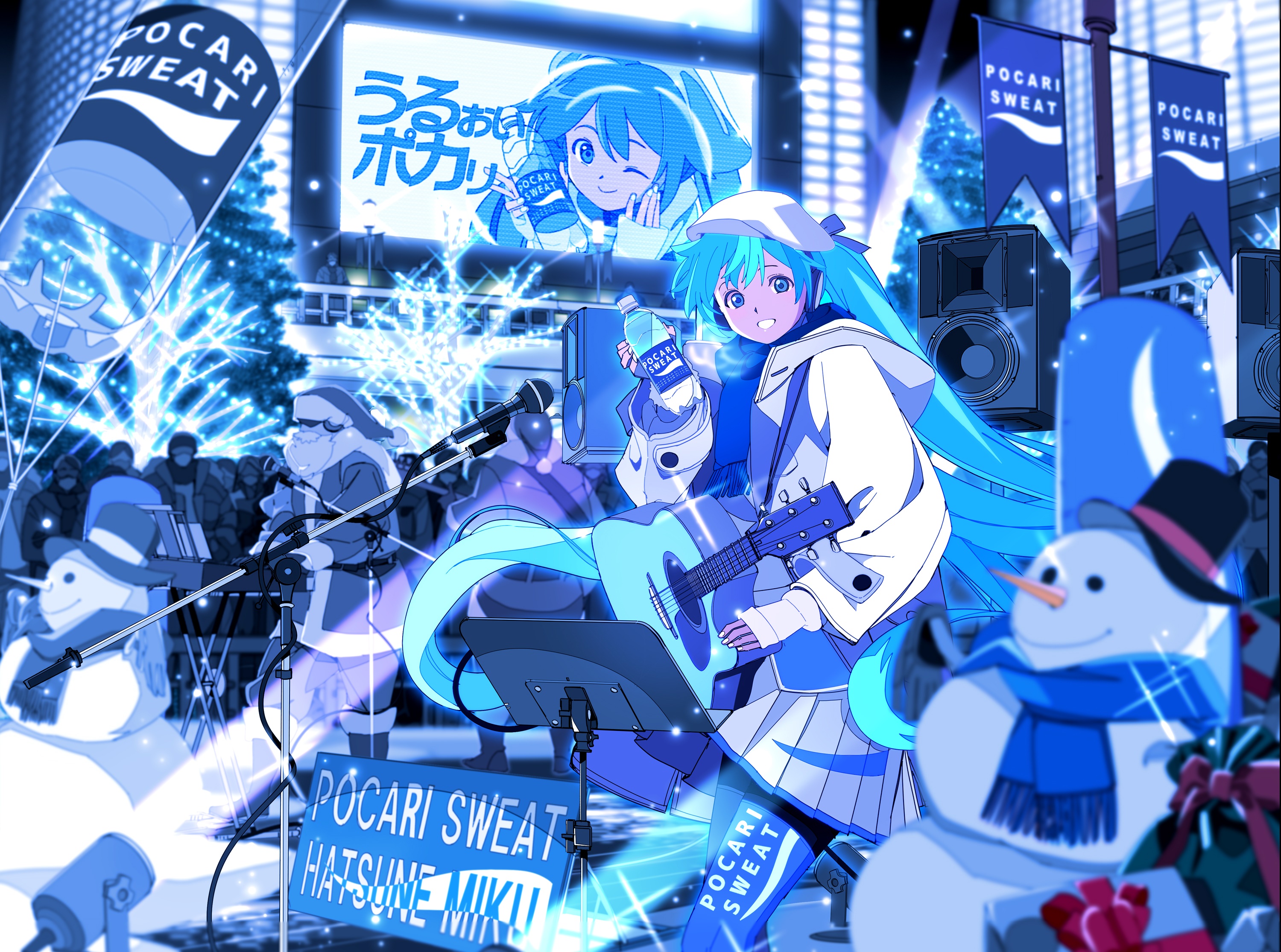 Hatsune Miku performing with Pocari Sweat HD Wallpaper