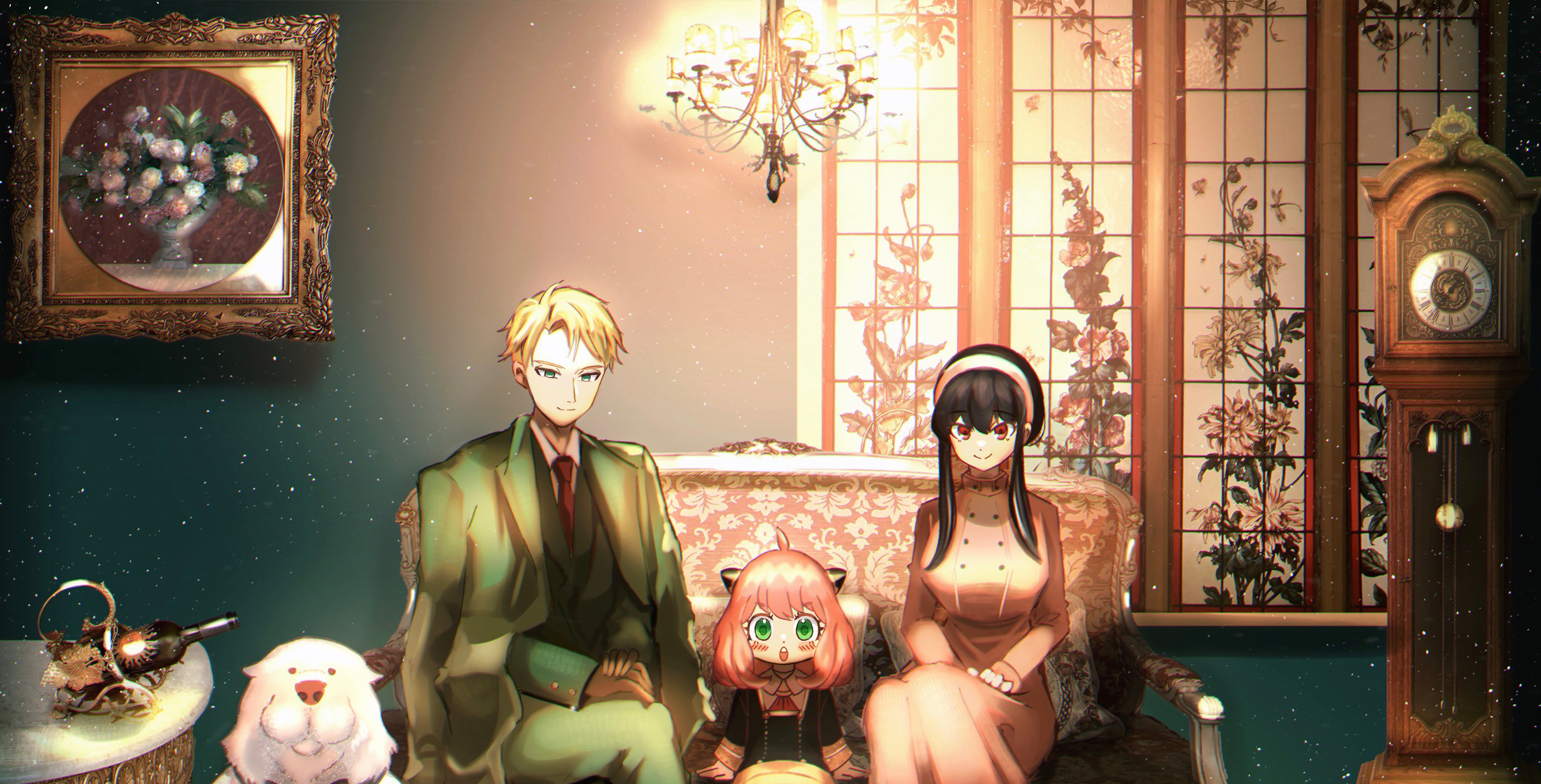 Loid, Yor, Anya, and Bond Forger from Spy X Family HD Wallpaper