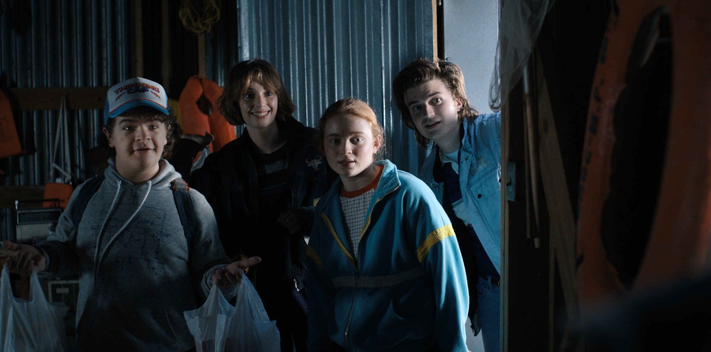 Dustin, Maya, Max, and Steve from Stranger Things HD Wallpaper