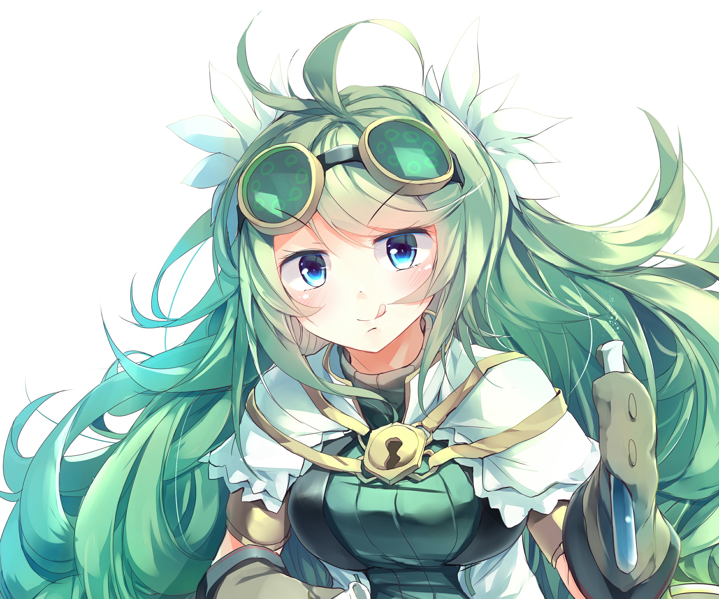 Girl with green hair and goggles from Yu-Gi-Oh! HD Wallpaper