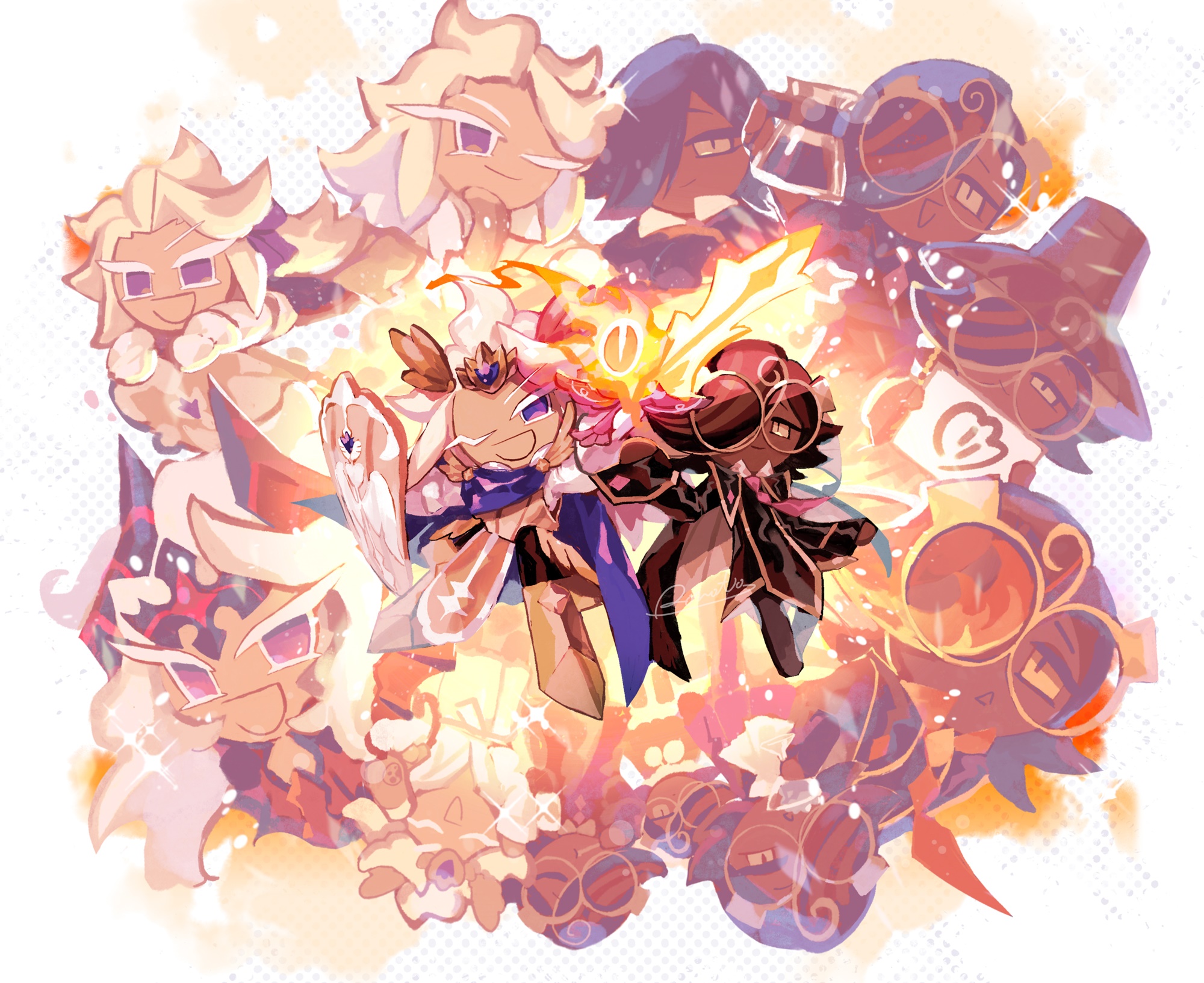 Cookie Run: Kingdom characters in a circle HD Wallpaper