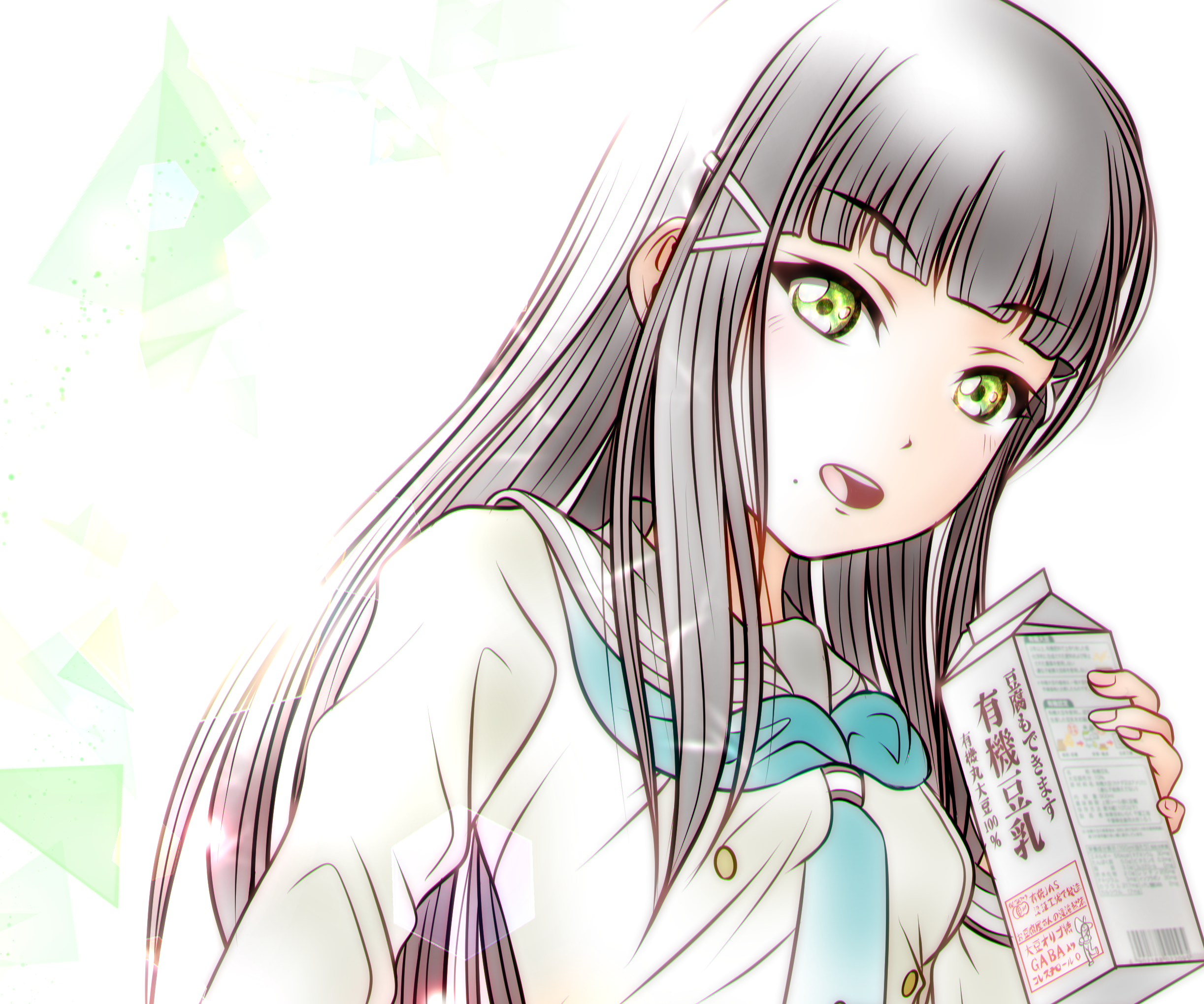 Dia Kurosawa from Love Live! Sunshine!! holding soy milk HD Wallpaper