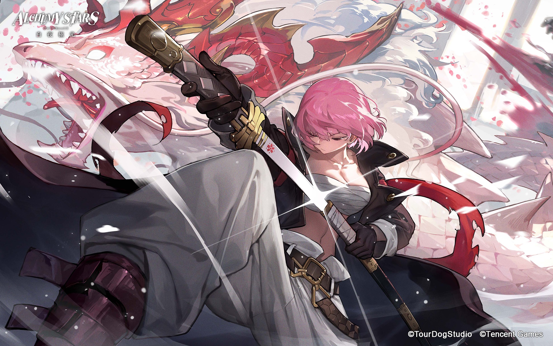 Alchemy Stars character with dragon HD Wallpaper