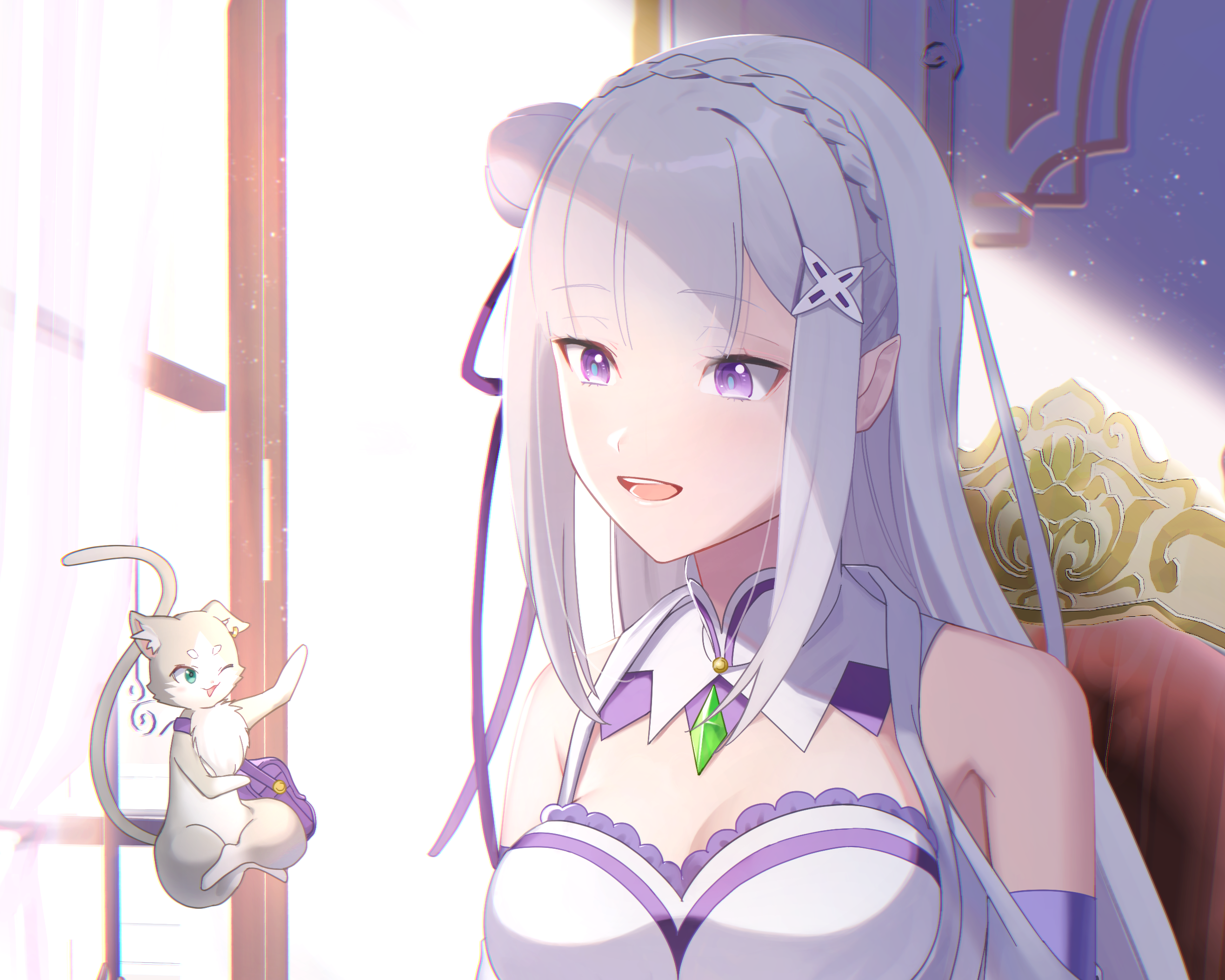 Emilia and Pack from Re:ZERO -Starting Life In Another World- HD Wallpaper