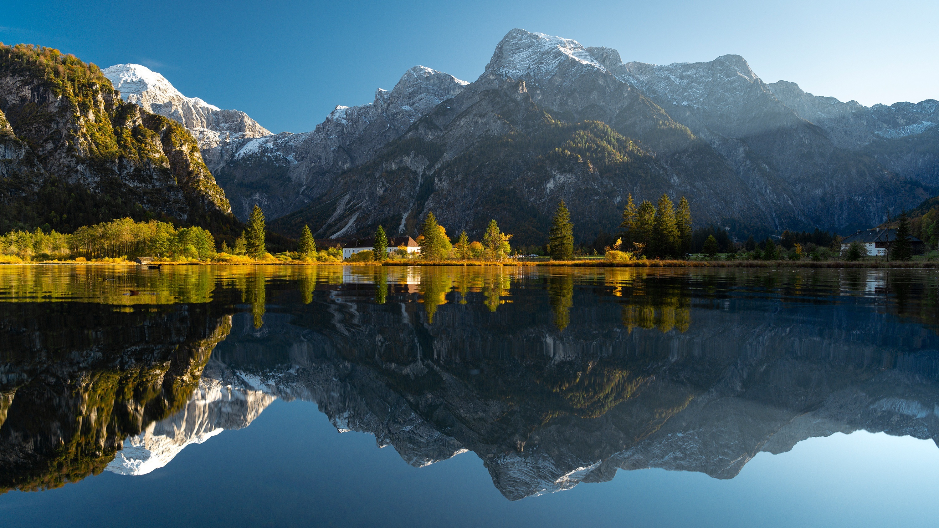 Lake Else, Austria with Mountain Reflection HD Wallpaper