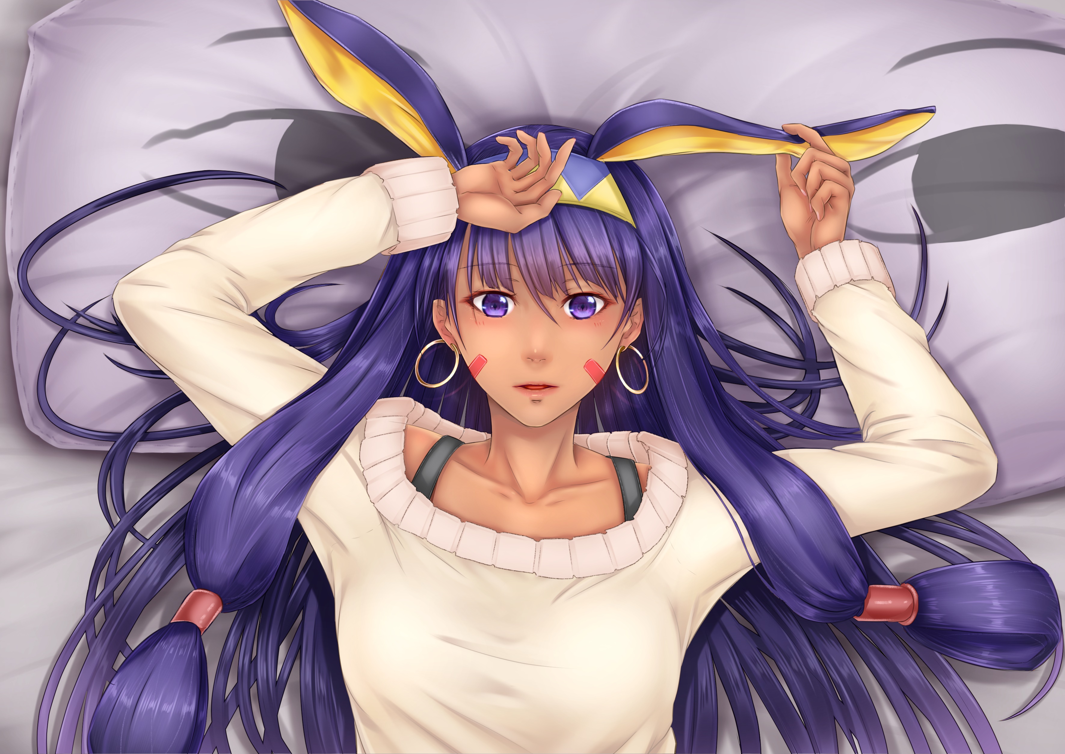 Nitocris from Fate/Grand Order lying on a pillow HD Wallpaper