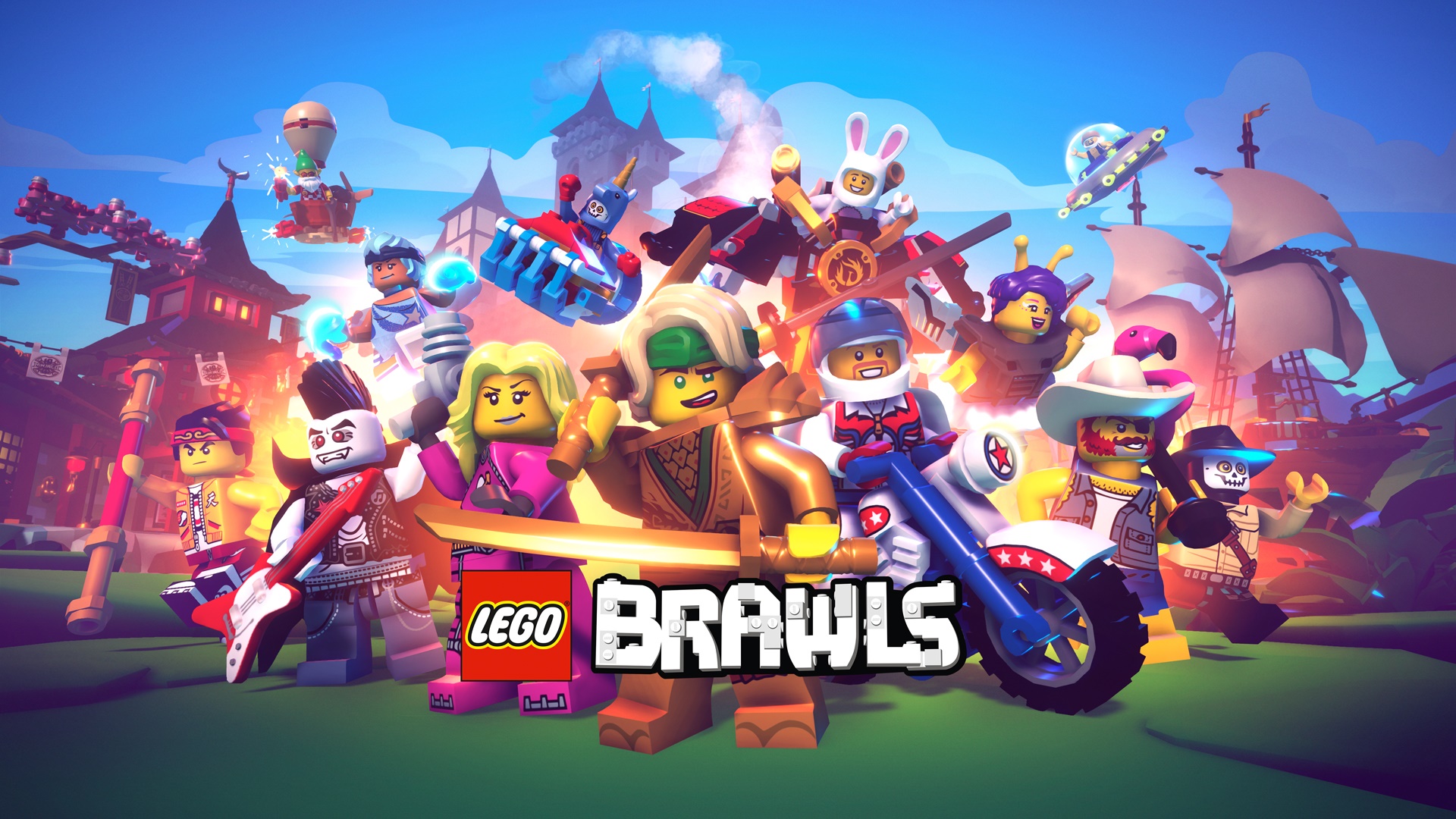 LEGO Brawls characters with logo HD Wallpaper