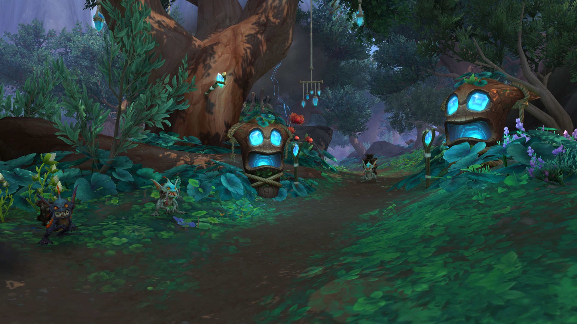 World of Warcraft: Dragonflight forest scene HD Wallpaper
