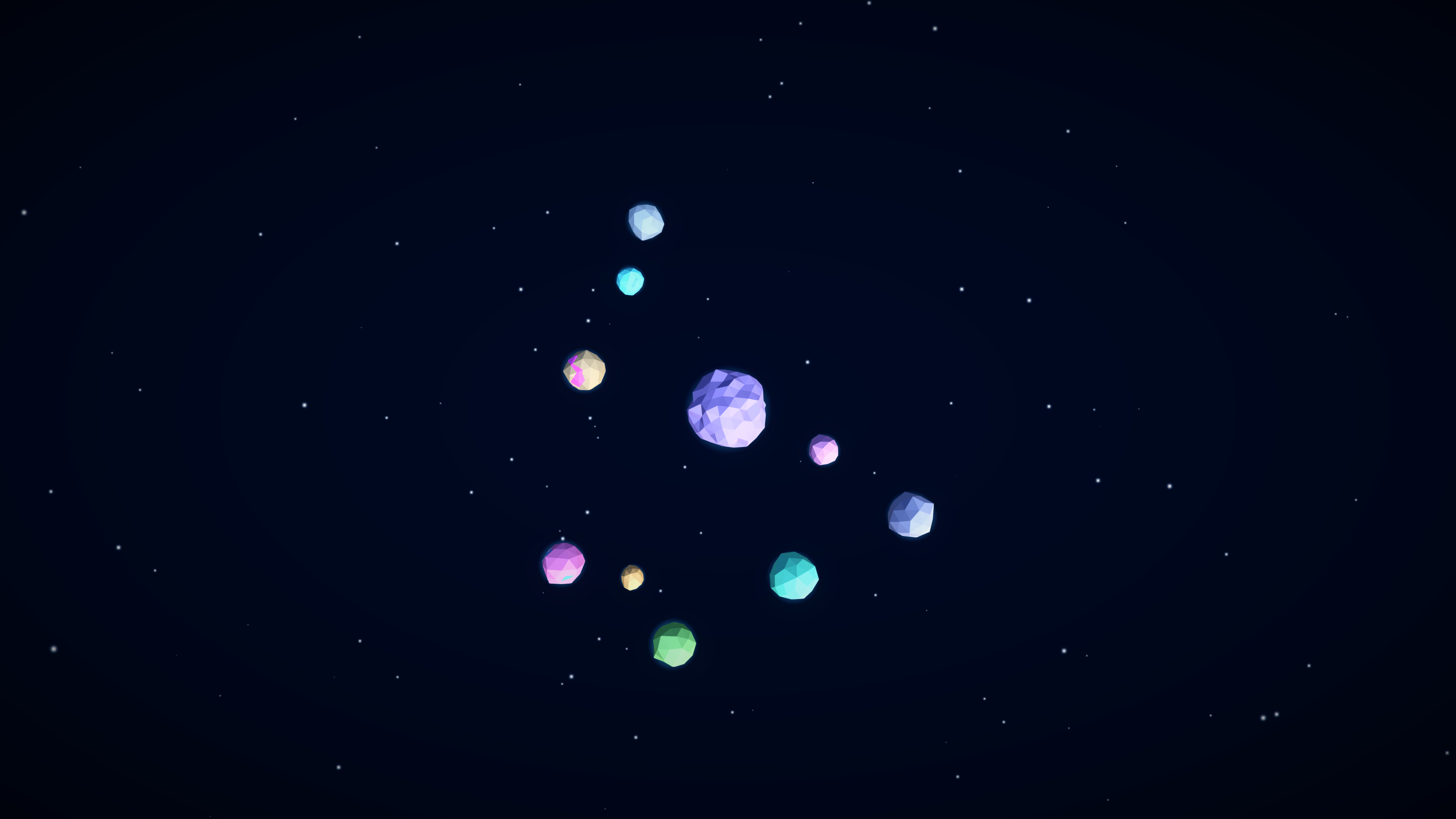 Colorful Asteroids in Space 4K HD Wallpaper