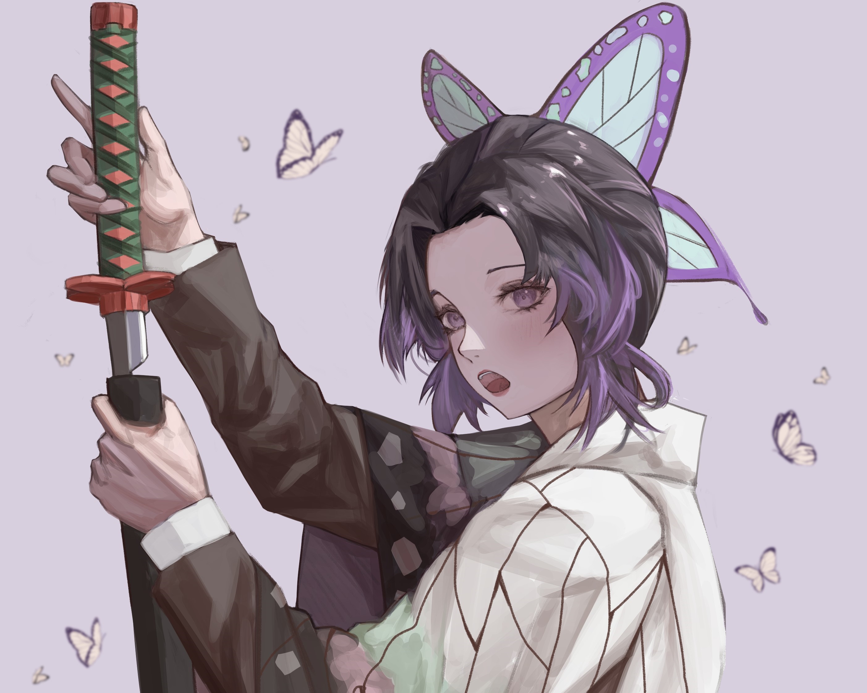 Shinobu Kochou from Demon Slayer: Kimetsu No Yaiba HD Wallpaper