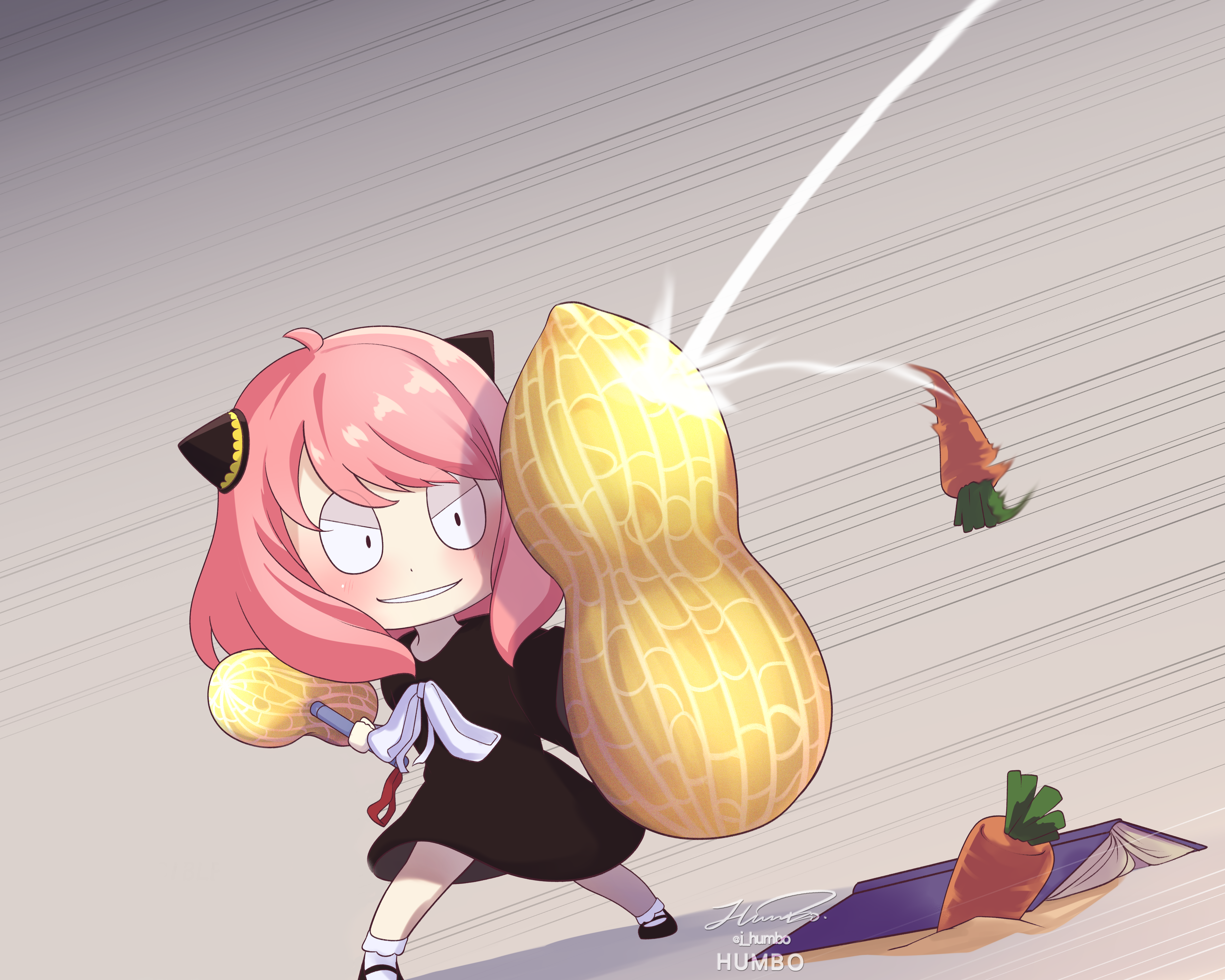 Anya Forger from Spy X Family with Peanut Shield HD Wallpaper