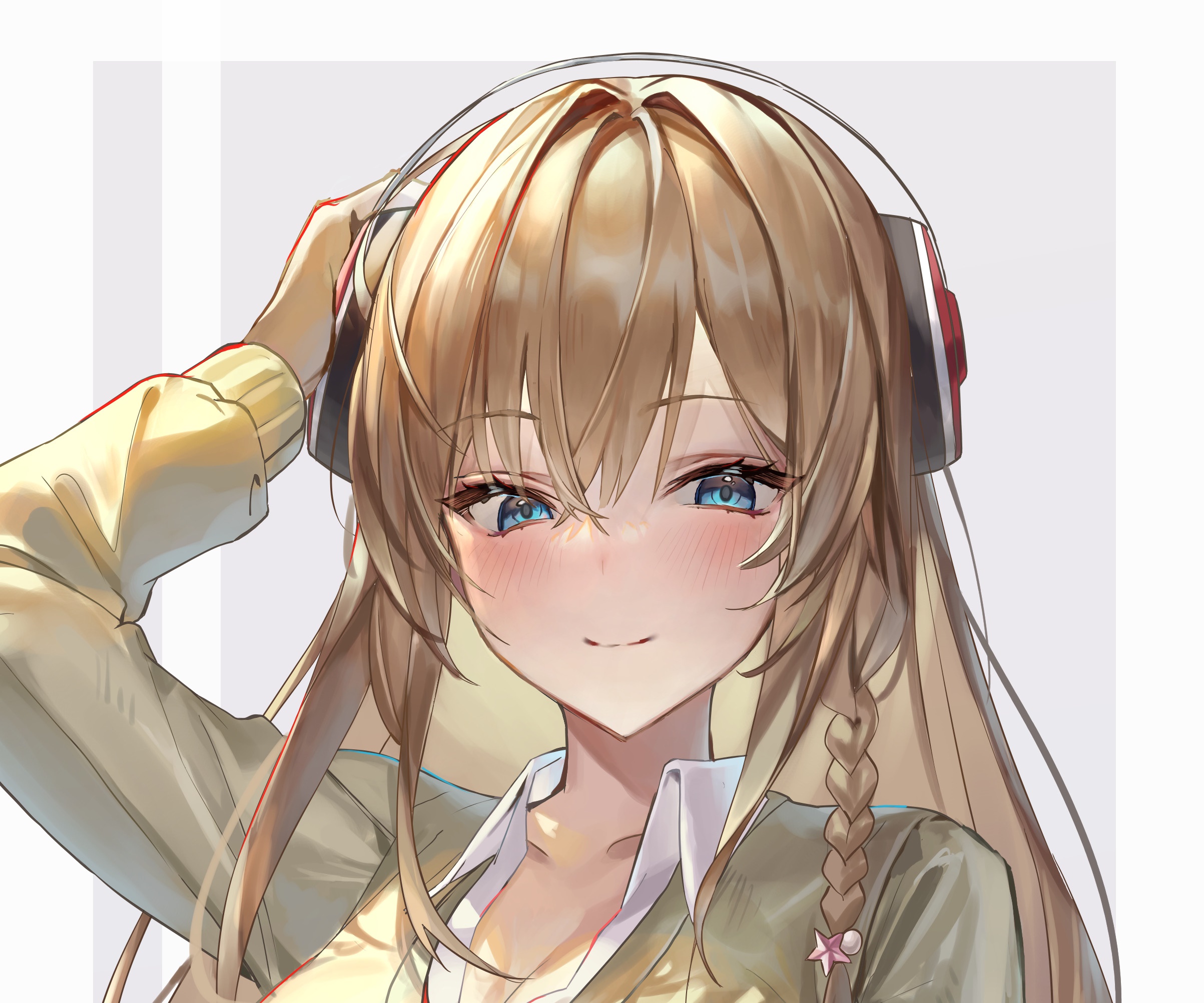 Kongou from Azur Lane with headphones HD Wallpaper