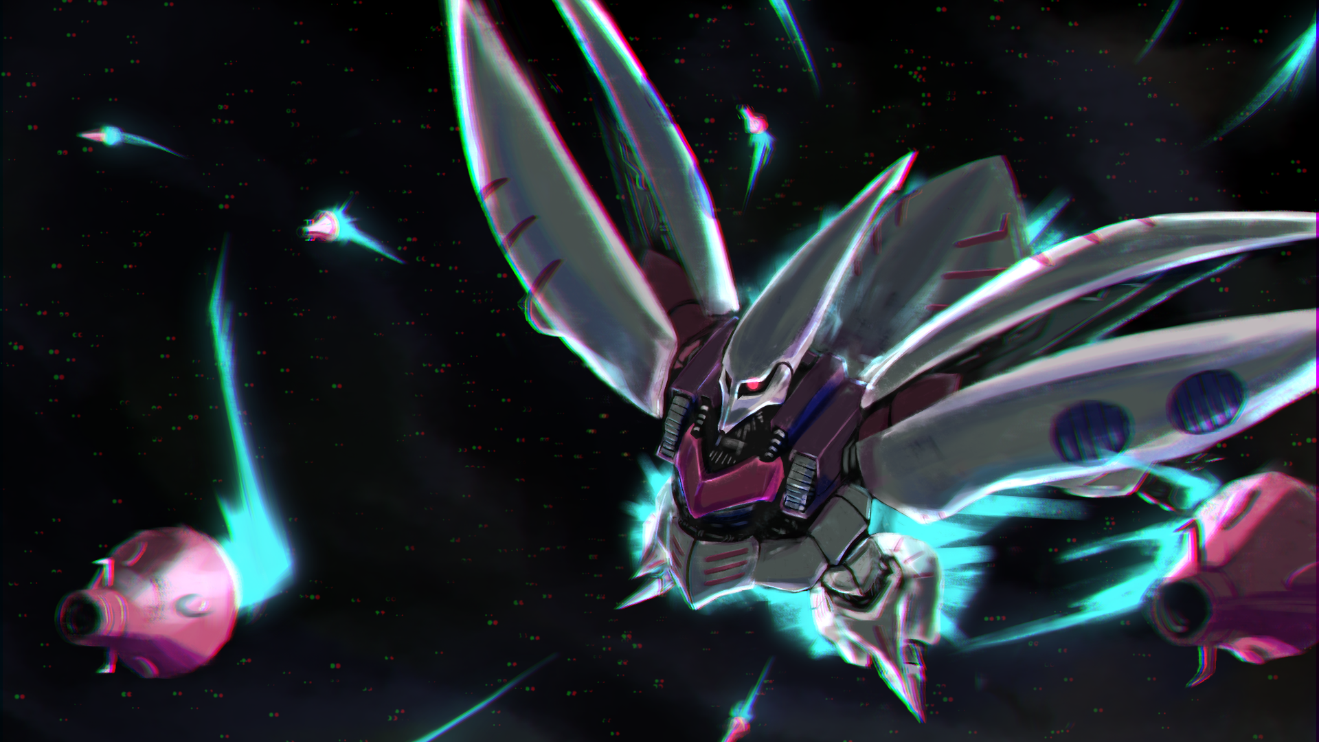 AMX-004 Qubeley mecha in space HD Wallpaper