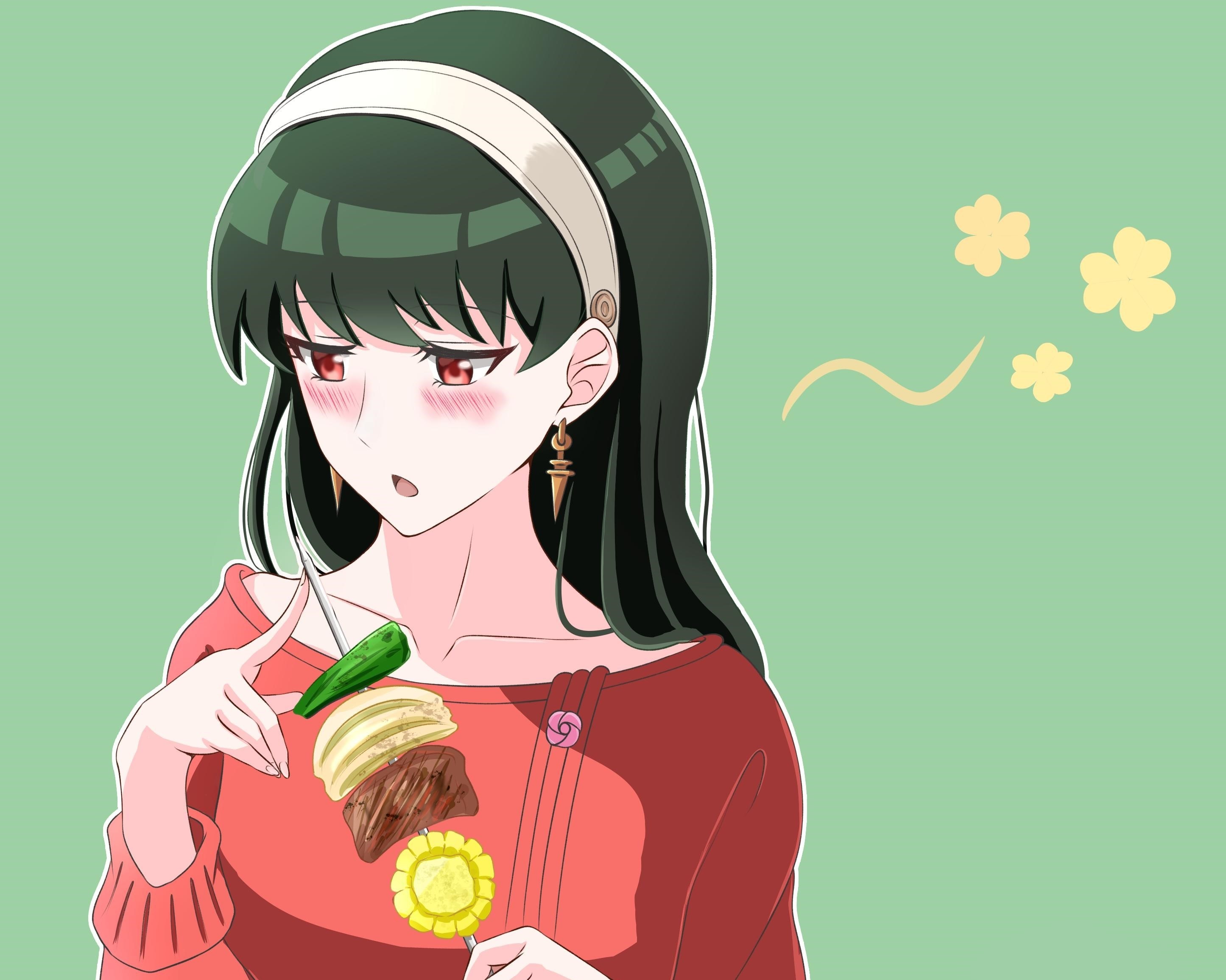 Yor Forger from Spy X Family holding a skewer HD Wallpaper