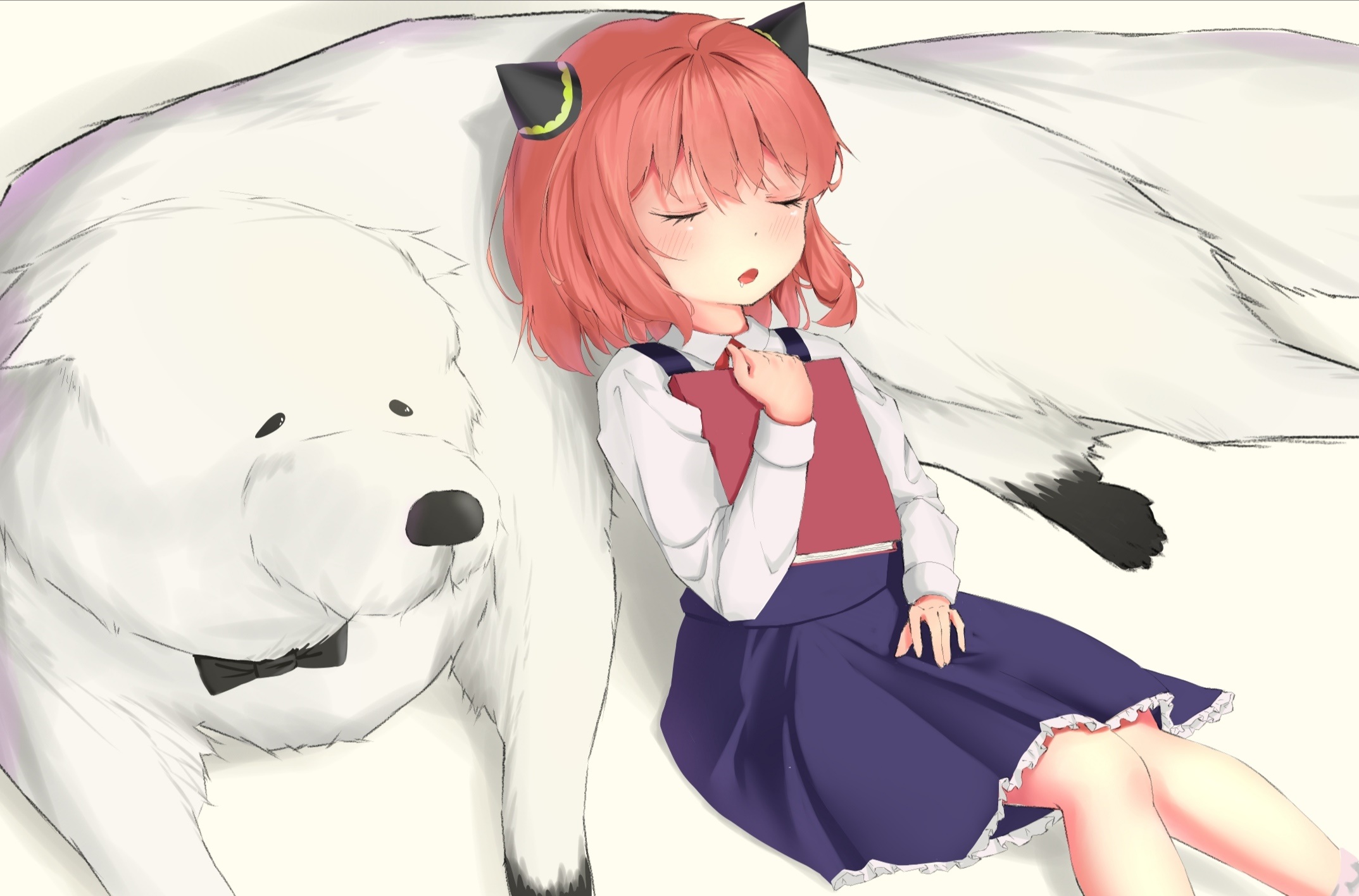 Anya Forger and Bond from Spy X Family sleeping HD Wallpaper
