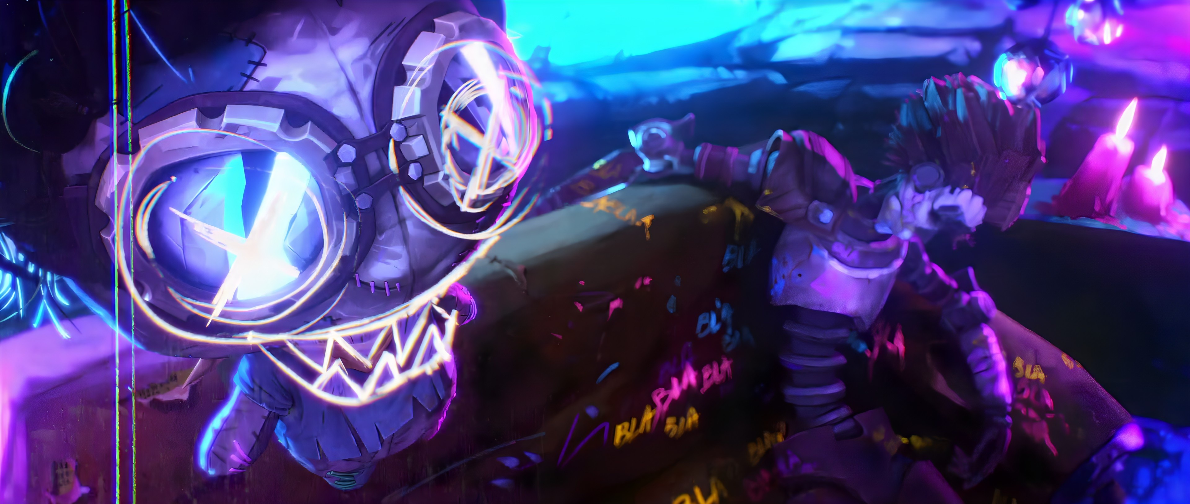 Ekko from Arcane with a large mechanical head HD Wallpaper