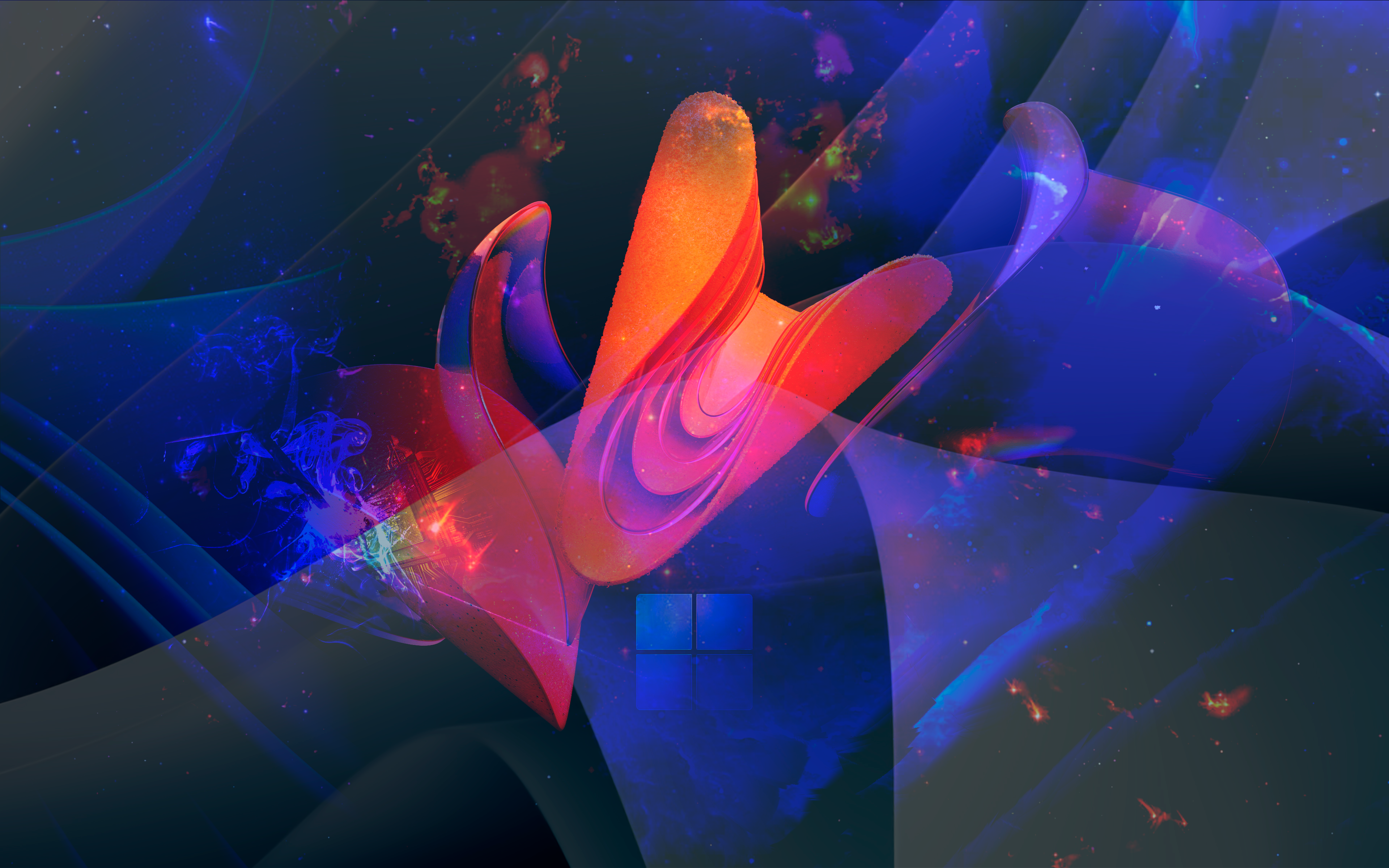 Abstract digital art with flowing colors and shapes HD Wallpaper