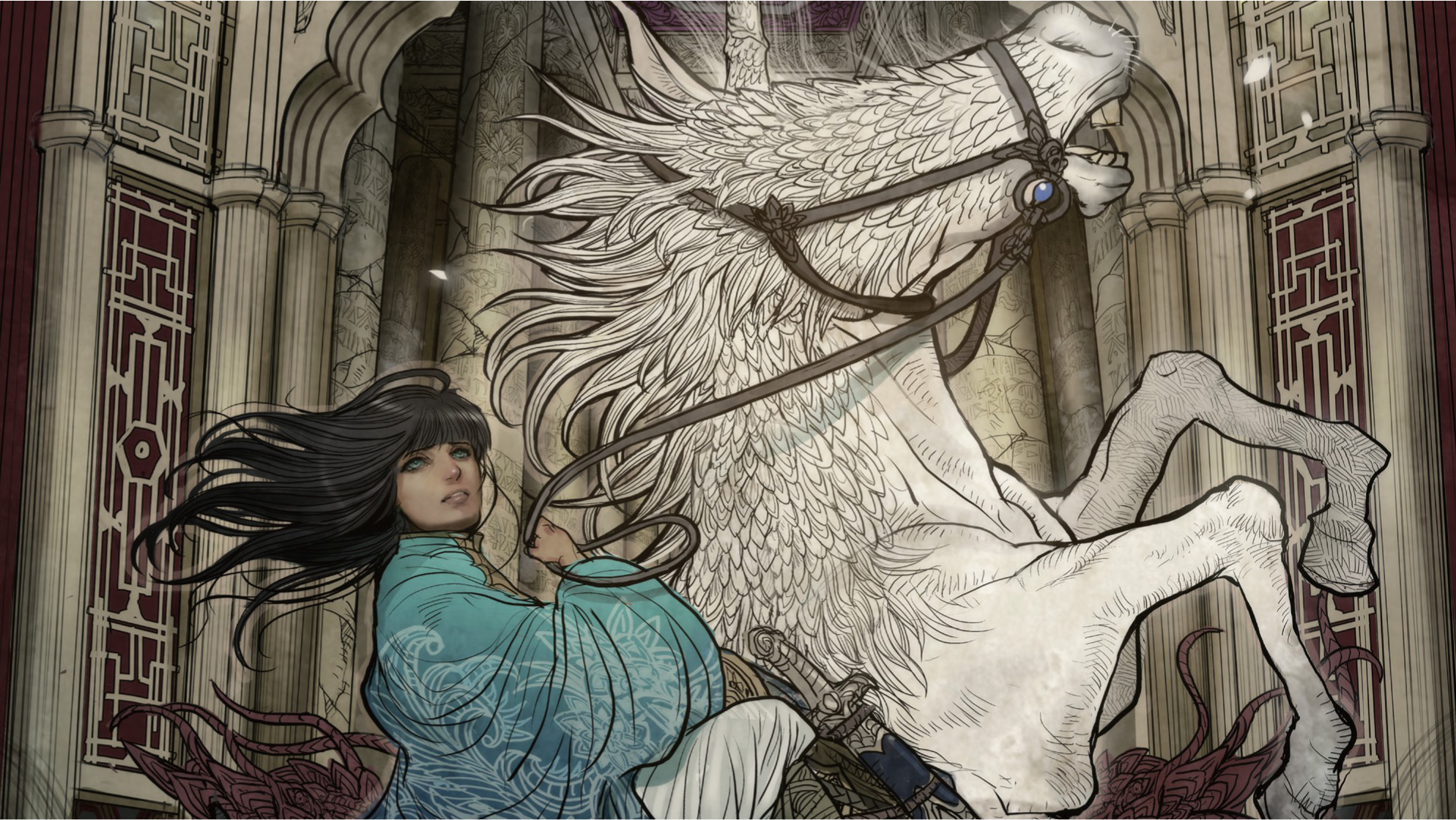 Maika and the White Horse from Monstress HD Wallpaper