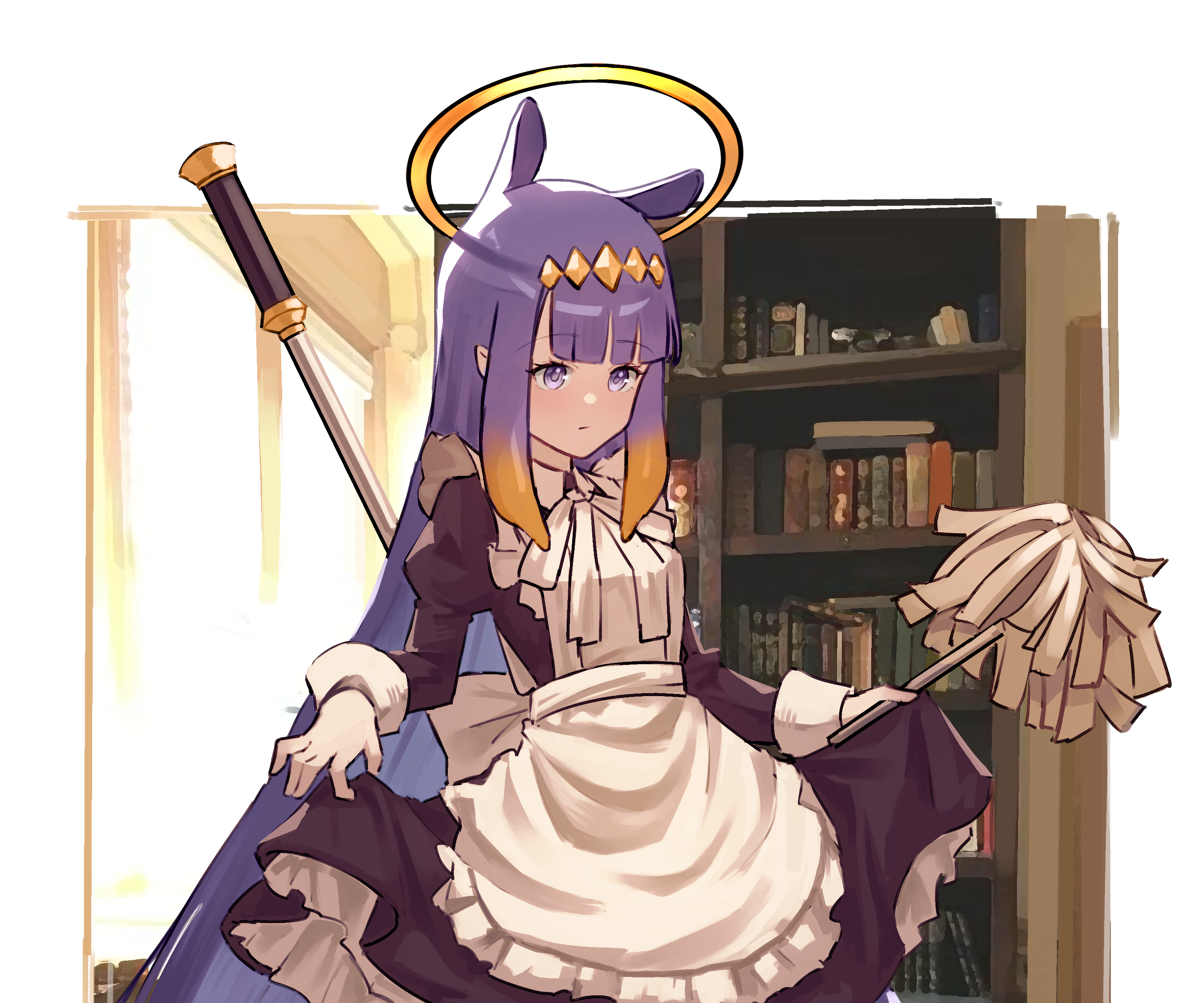 Ninomae Inanis from Hololive in a maid costume HD Wallpaper