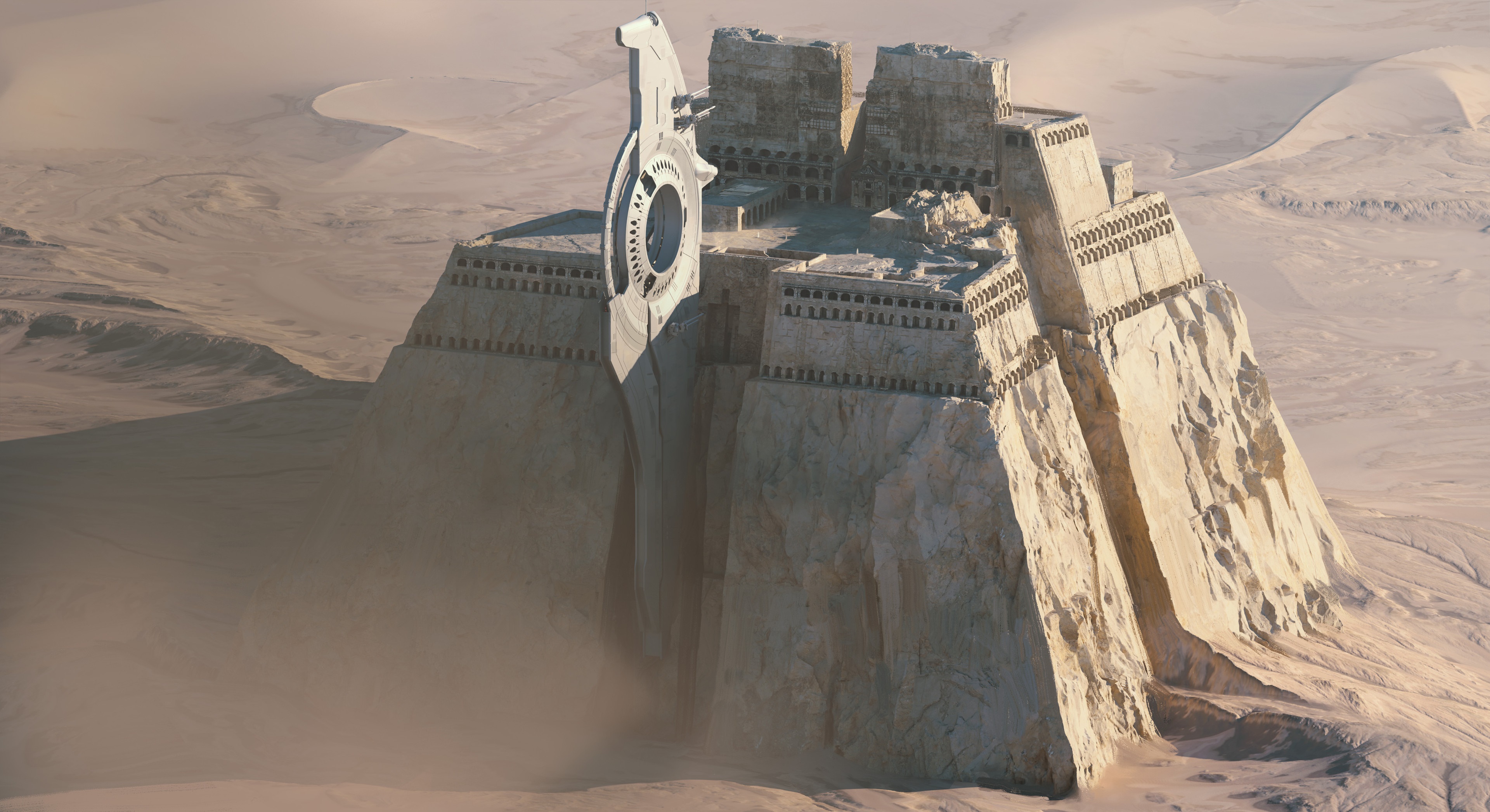 Ancient temple in the desert by Paul Chadeisson HD Wallpaper