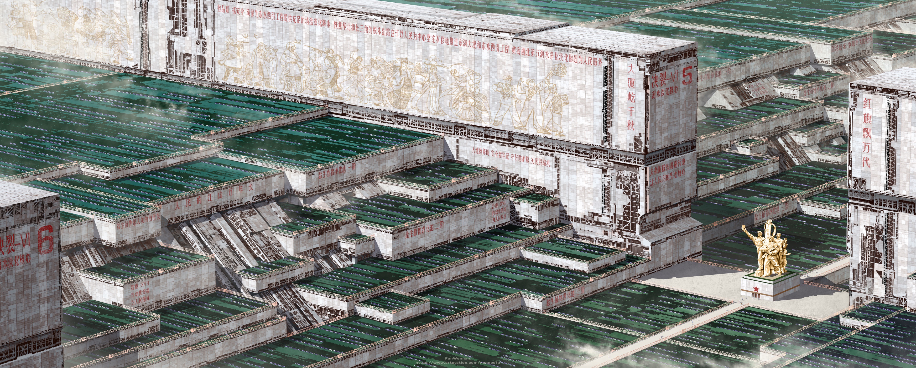 China 2098: Desalination Hub on the Yellow Sea HD Wallpaper