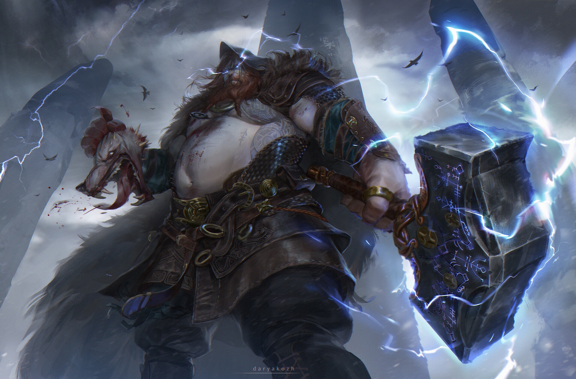 Thor from God of War Ragnarok Fanart HD Wallpaper