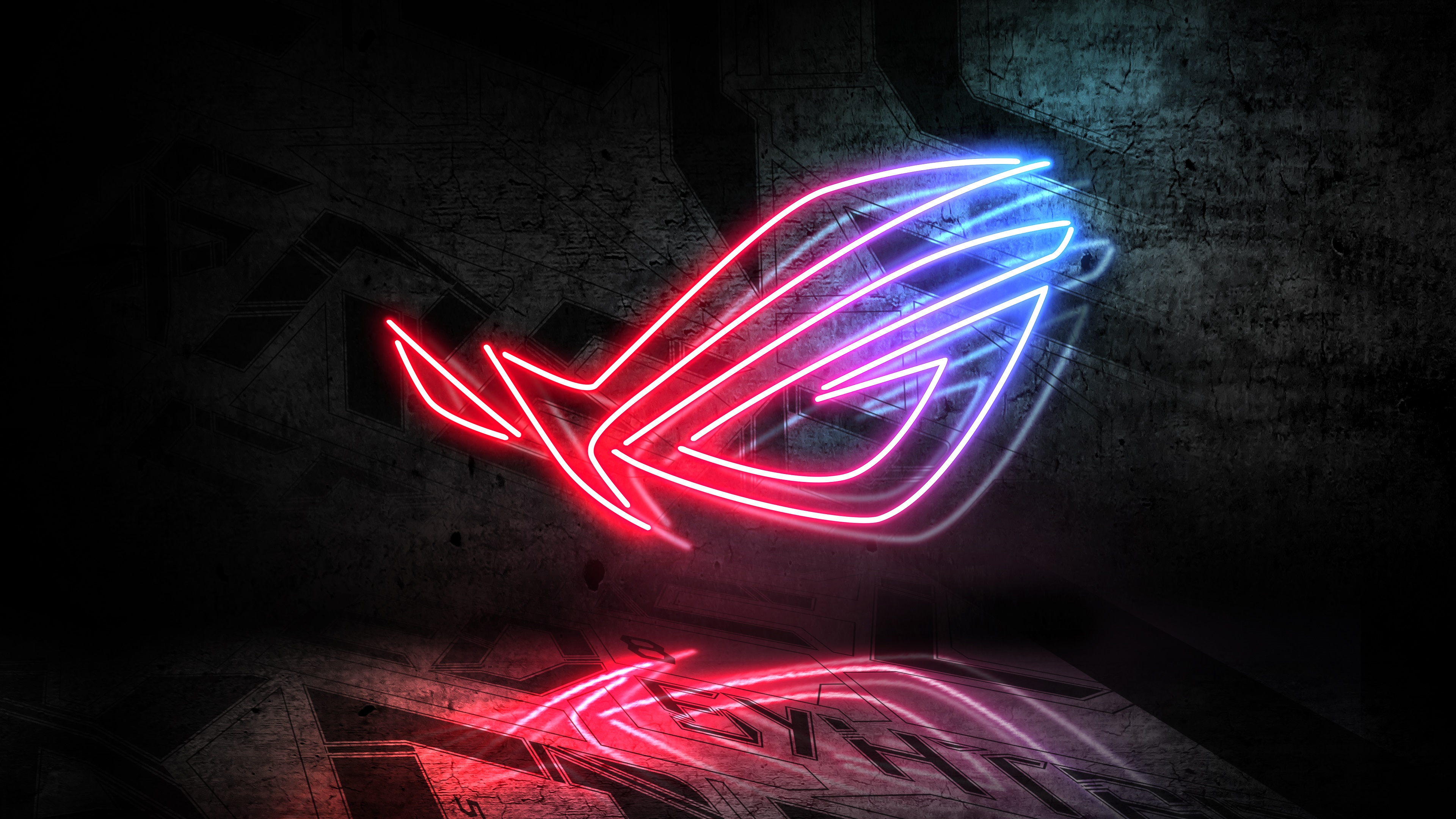 Asus ROG 4K Neon Logo HD Wallpaper