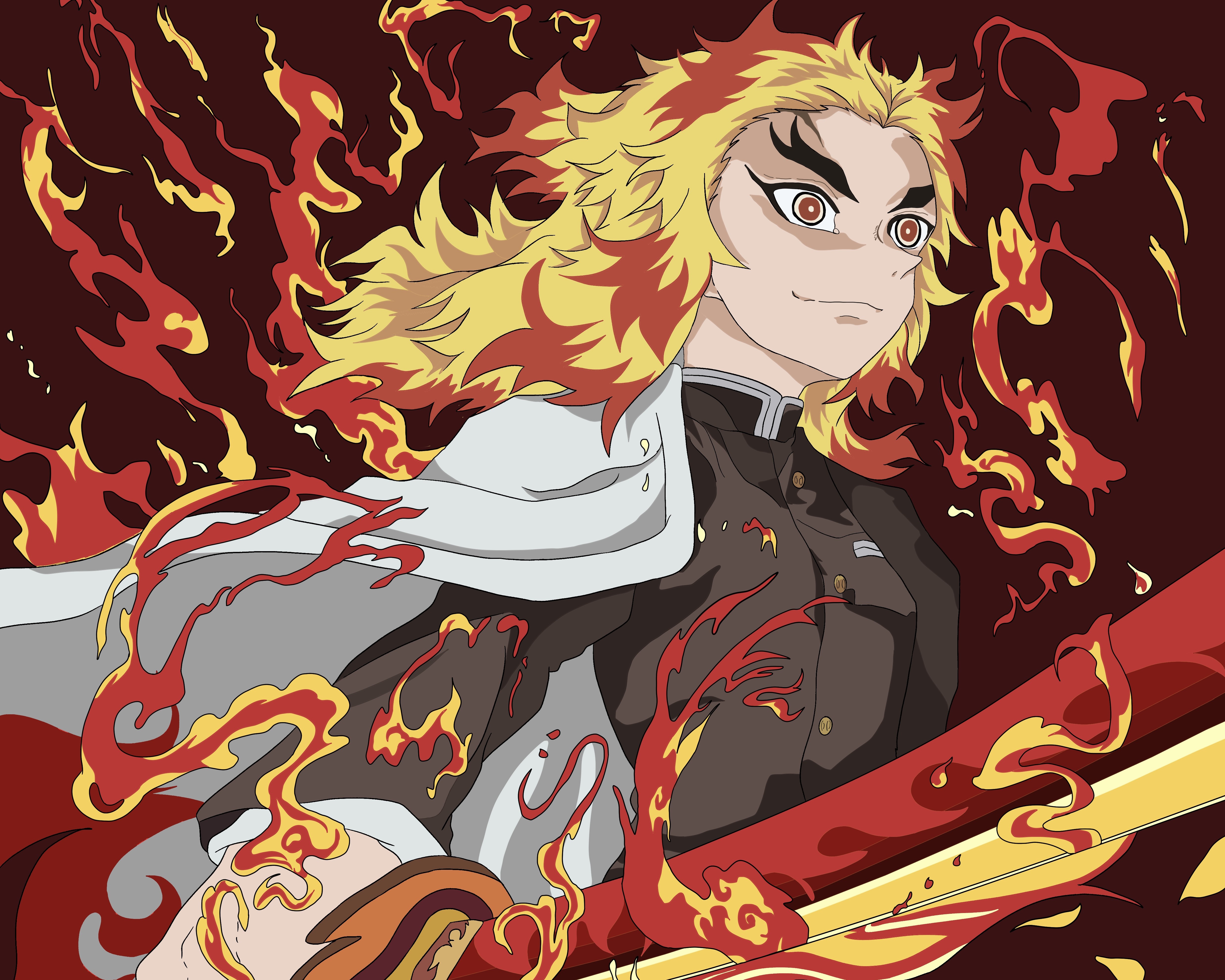 Kyojuro Rengoku from Demon Slayer: Kimetsu No Yaiba 4K HD Wallpaper