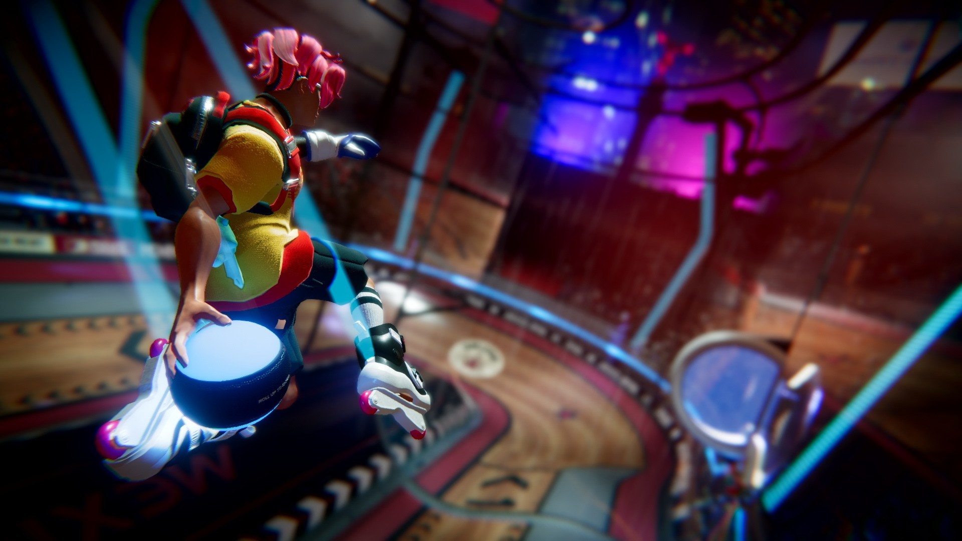 Roller Champions character in a futuristic arena HD Wallpaper