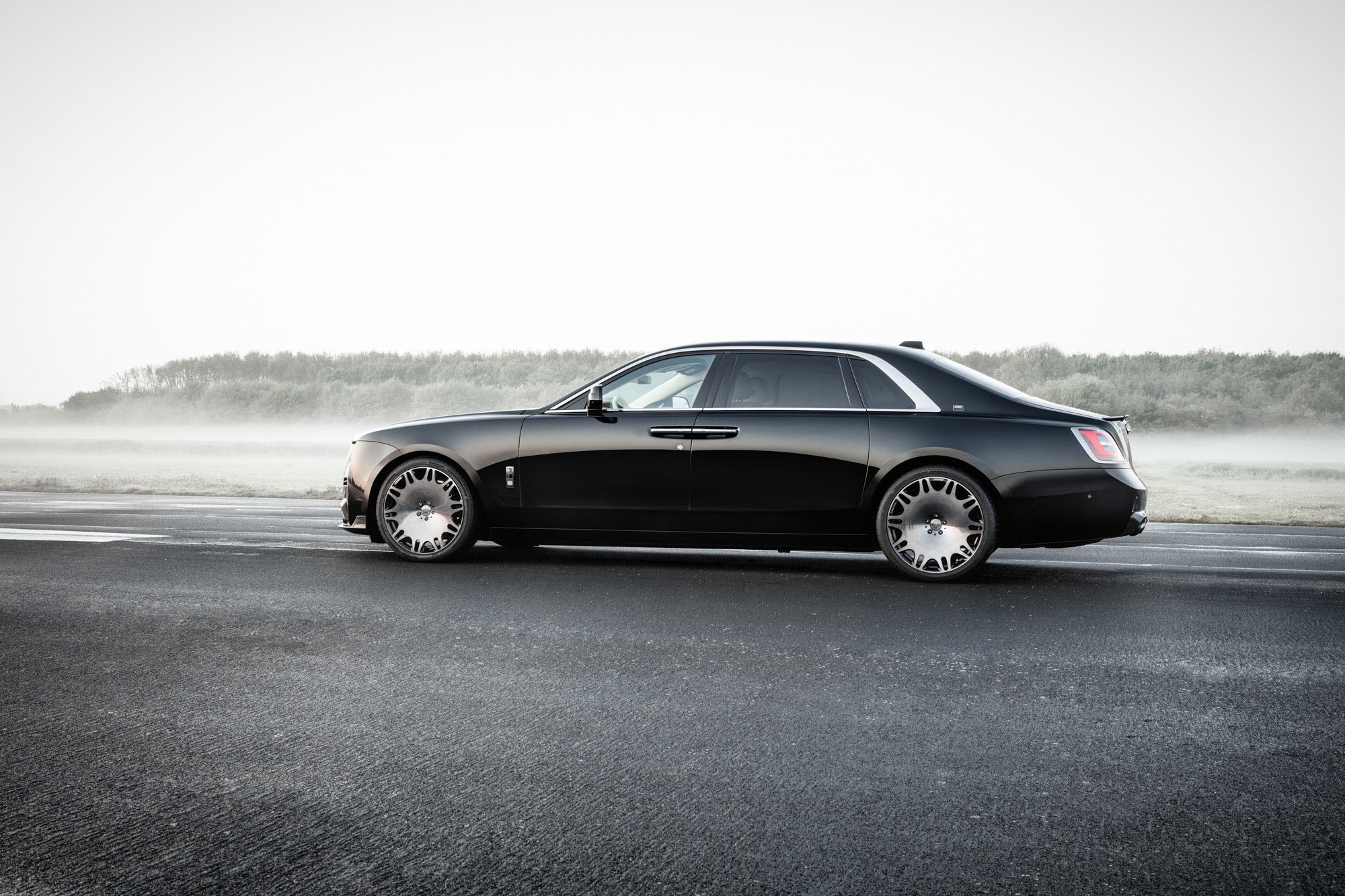 Black Rolls-Royce Ghost on a Road HD Wallpaper