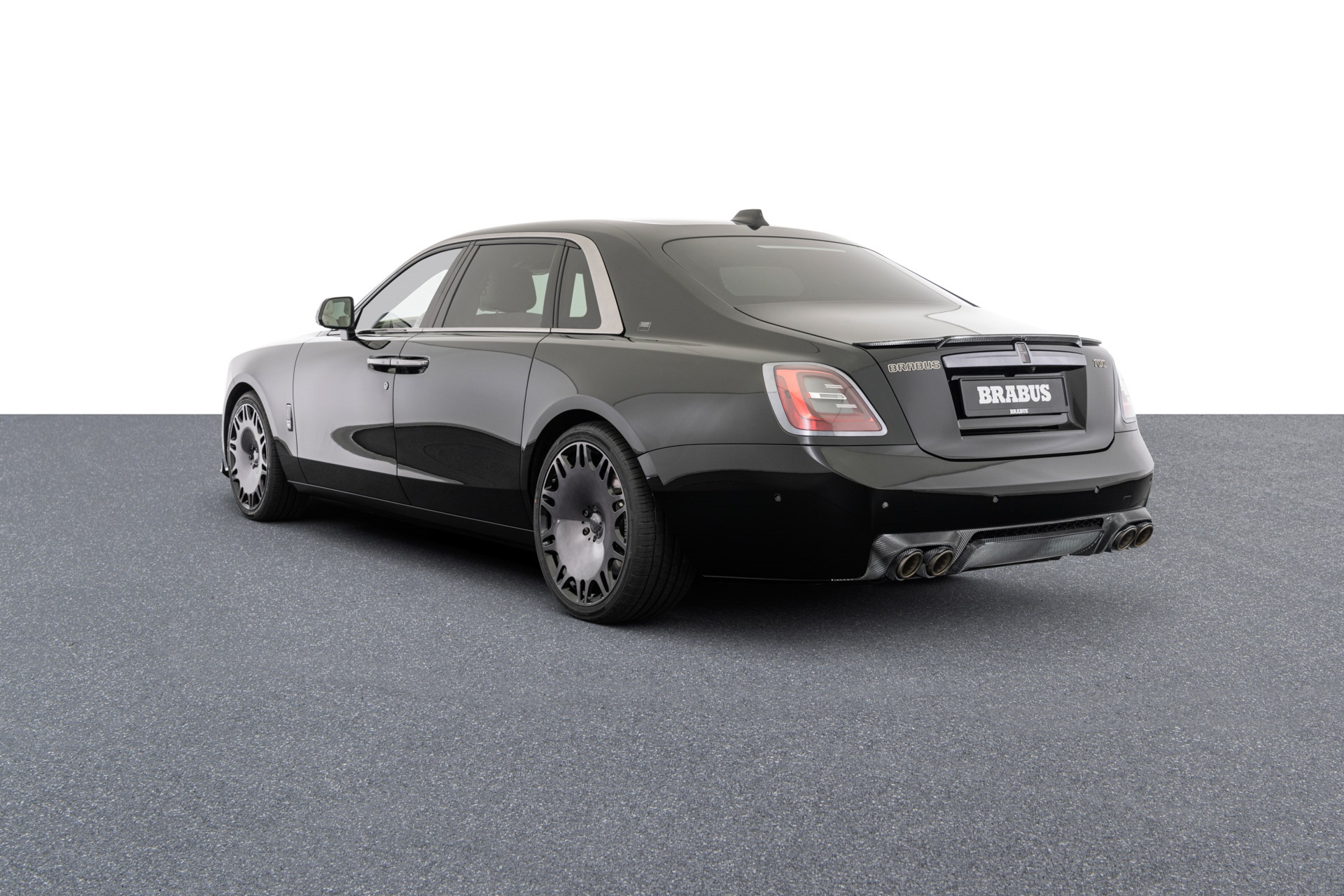 Black Brabus Rolls-Royce Ghost Sedan Rear View HD Wallpaper