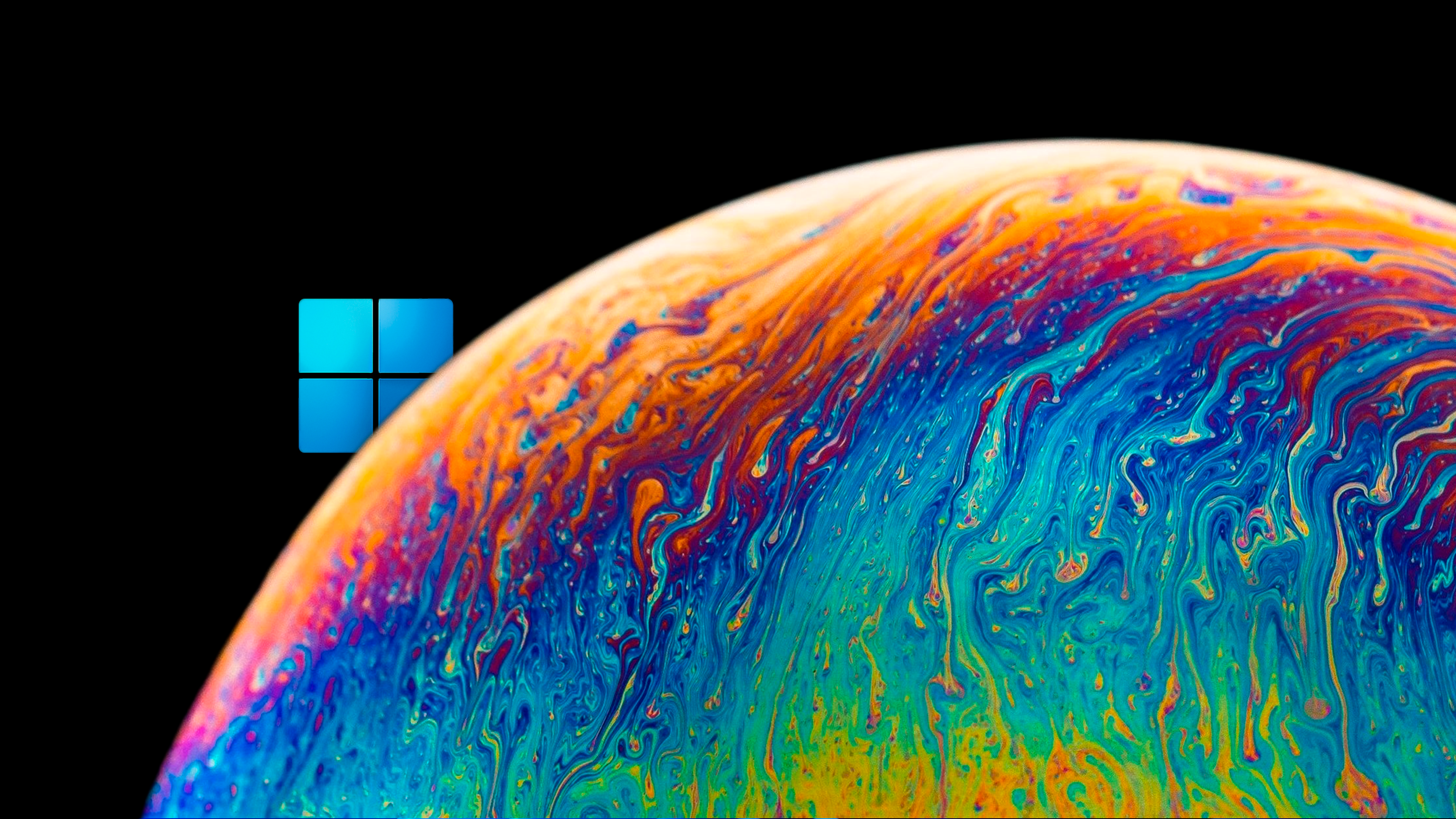 Windows 11 logo on a colorful soap bubble HD Wallpaper