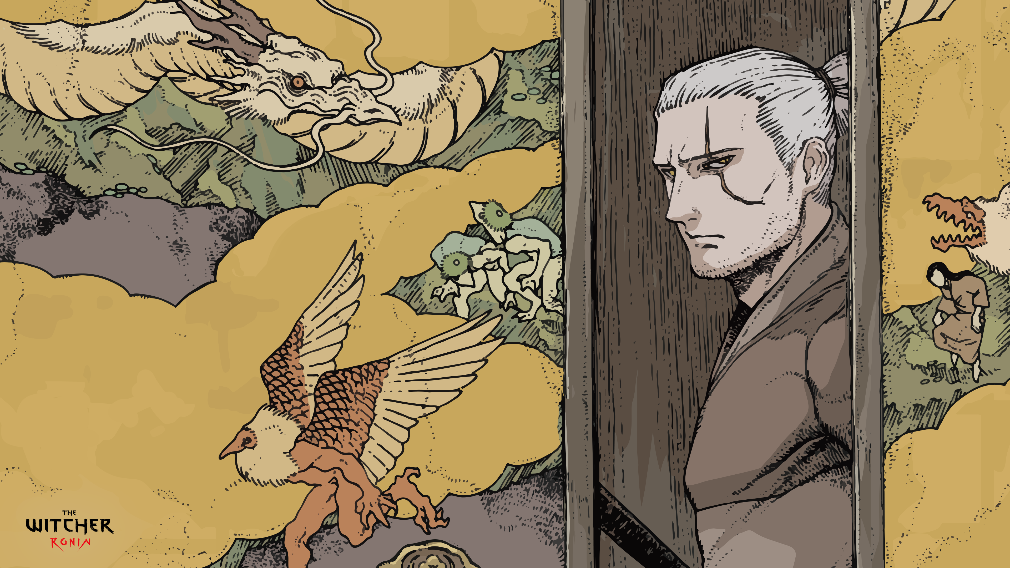Geralt of Rivia from The Witcher: Ronin HD Wallpaper