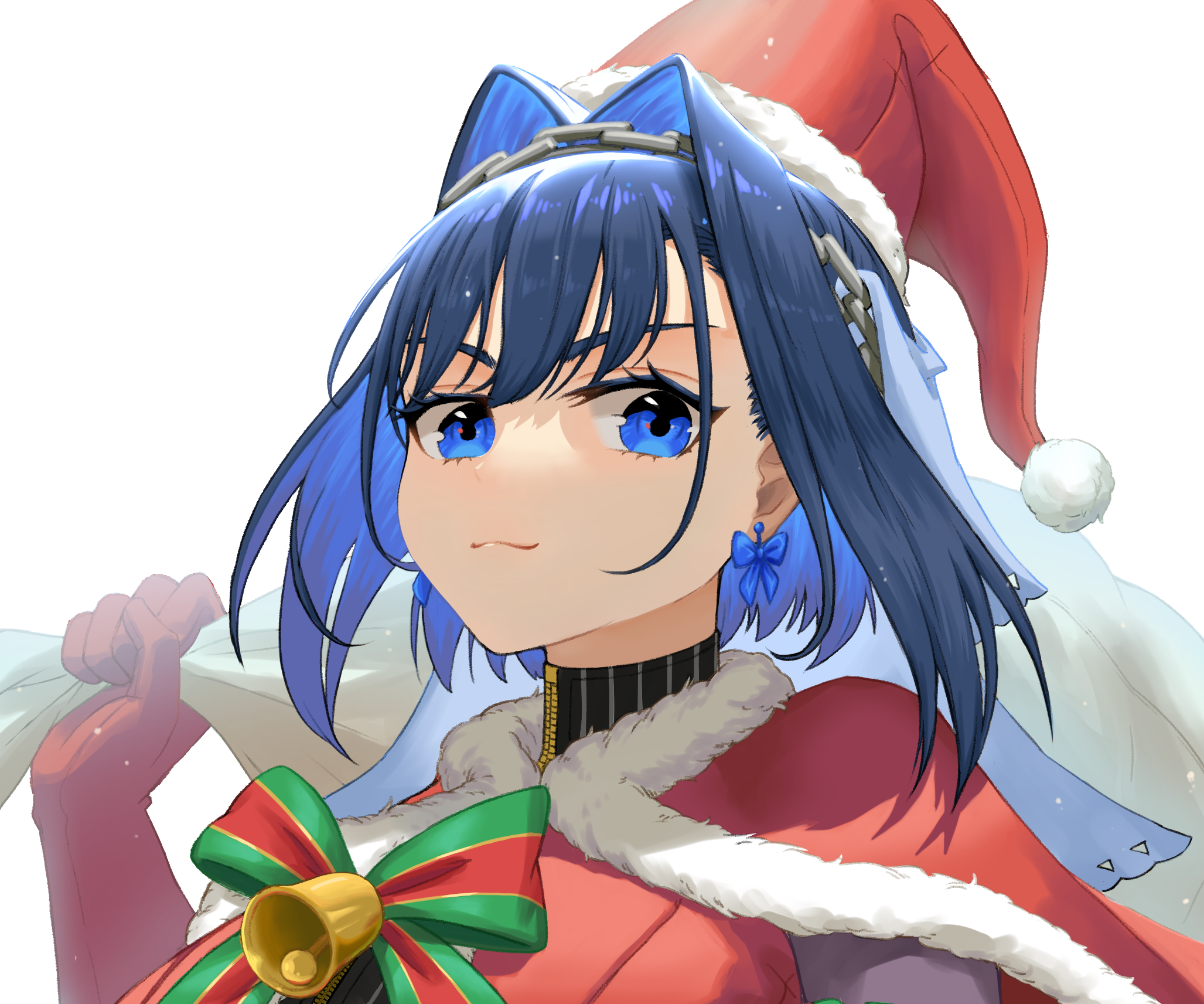 Ouro Kronii from Hololive wearing a Santa hat HD Wallpaper