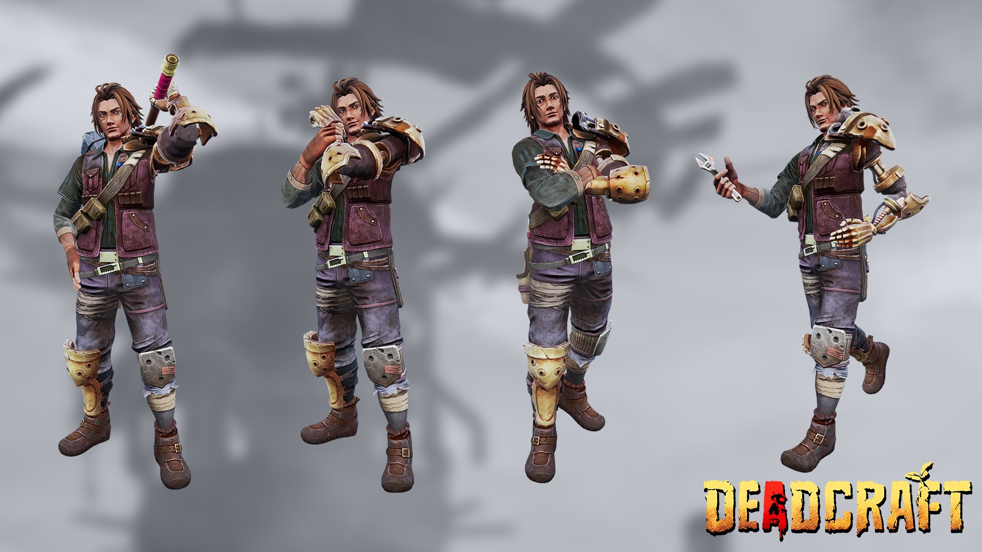 Deadcraft character with mechanical arm and tools HD Wallpaper