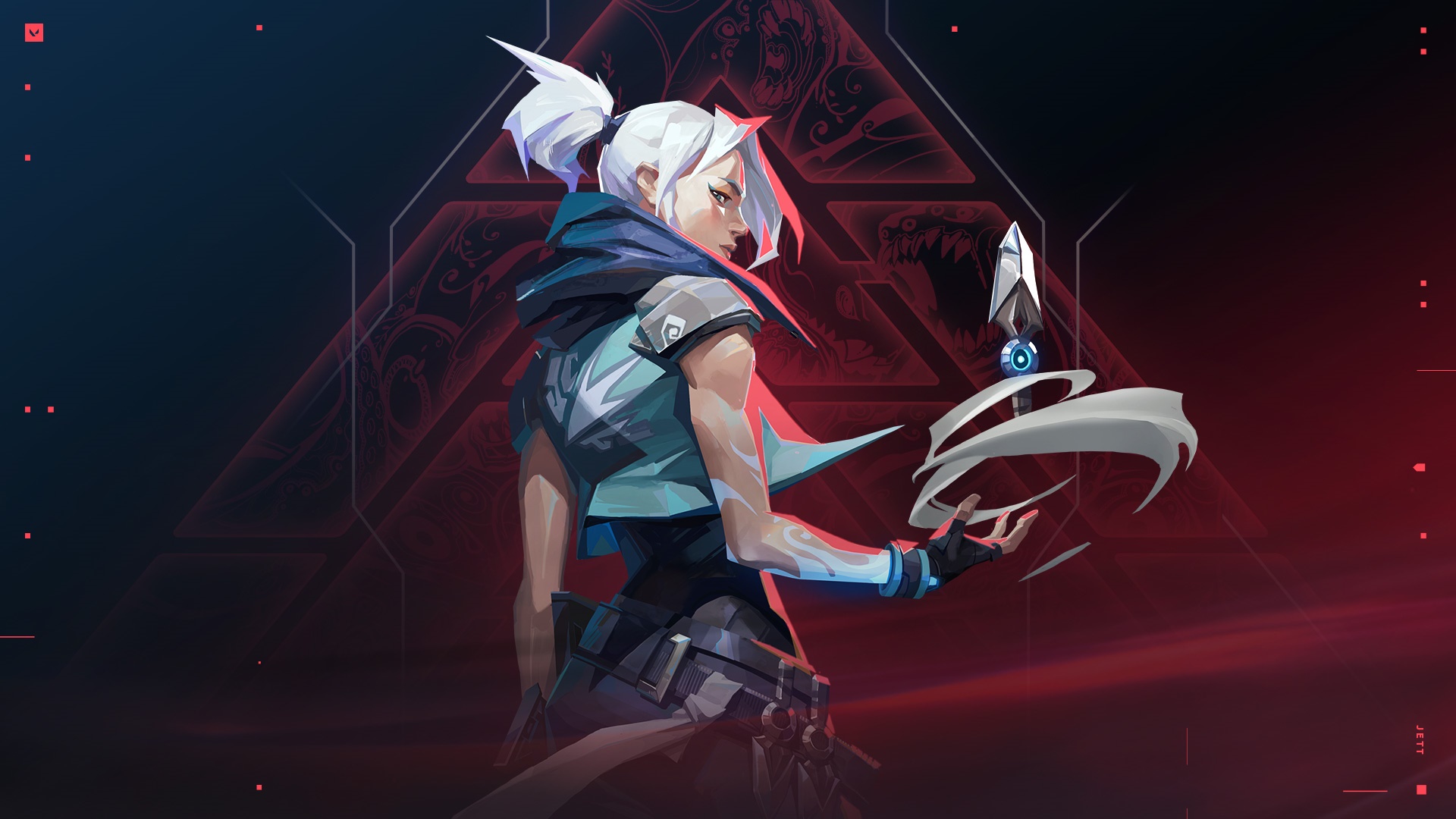 Jett from Valorant with a dagger HD Wallpaper