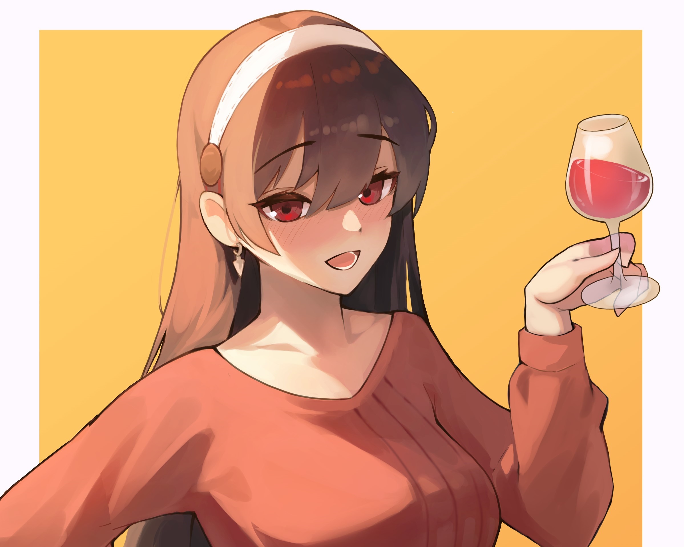 Yor Forger from Spy X Family holding a wine glass HD Wallpaper